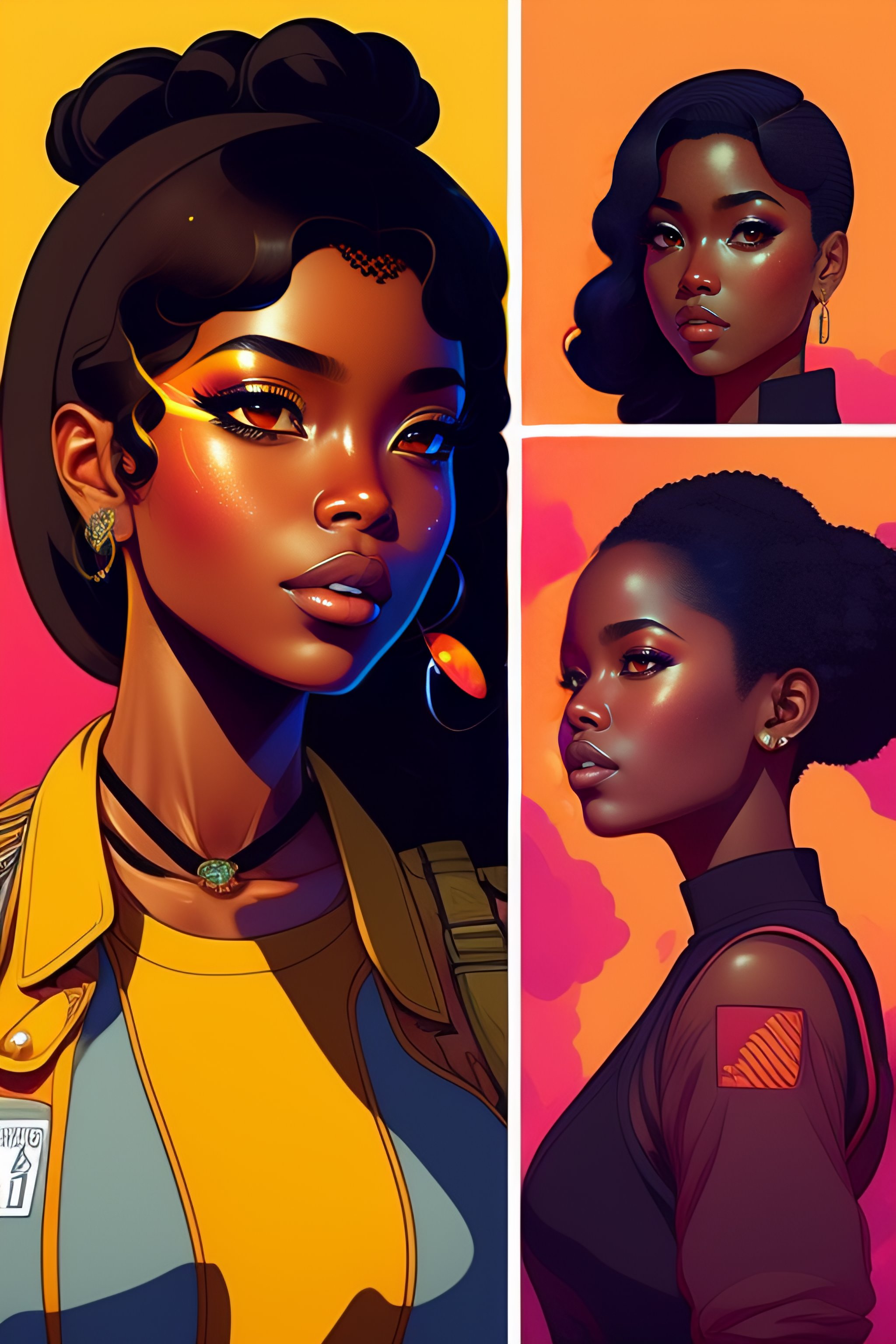 Lexica - Beautiful brown skinned women ,style of Laurie Greasley ...