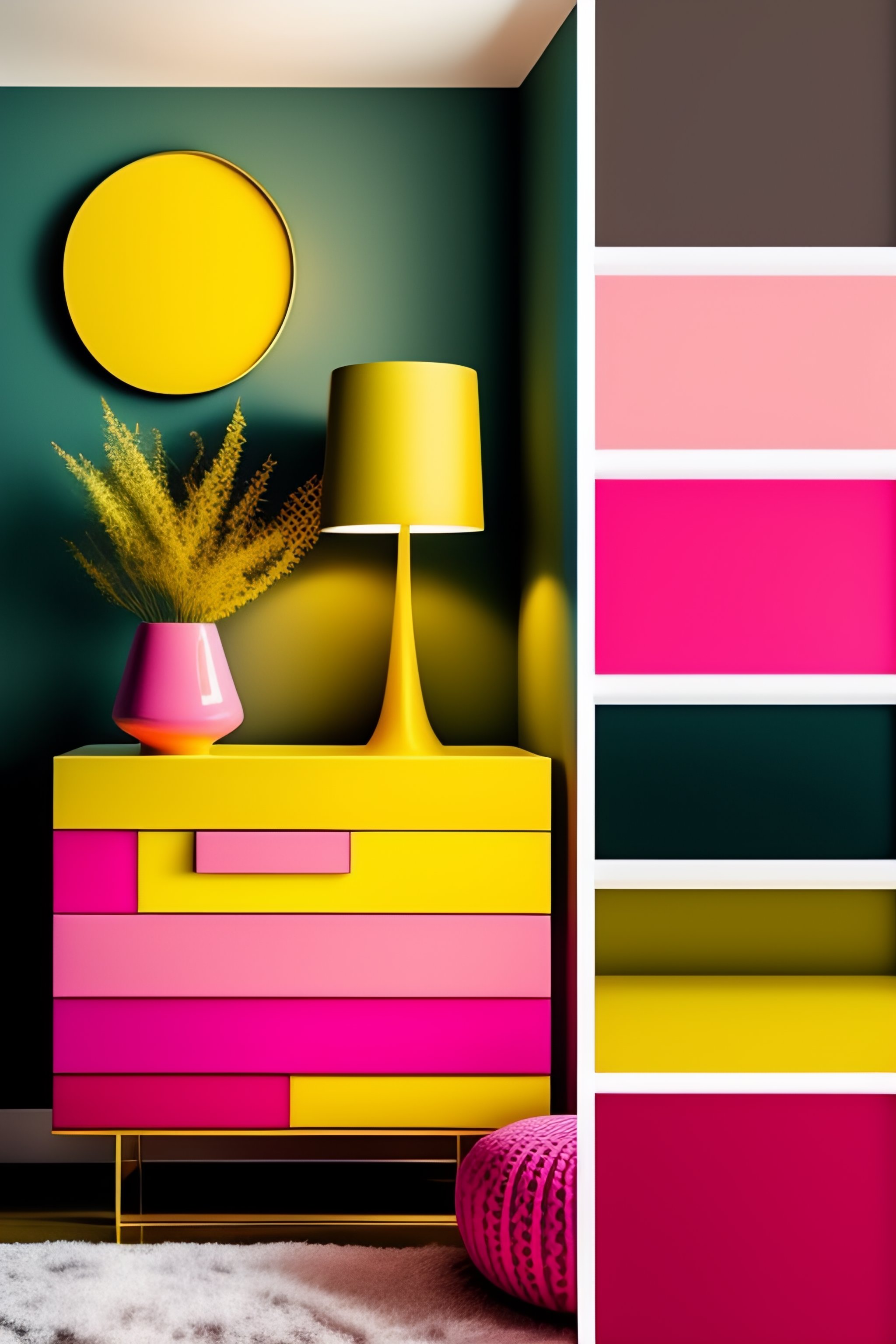 Lexica - Just Modern Pink And Yellow decor