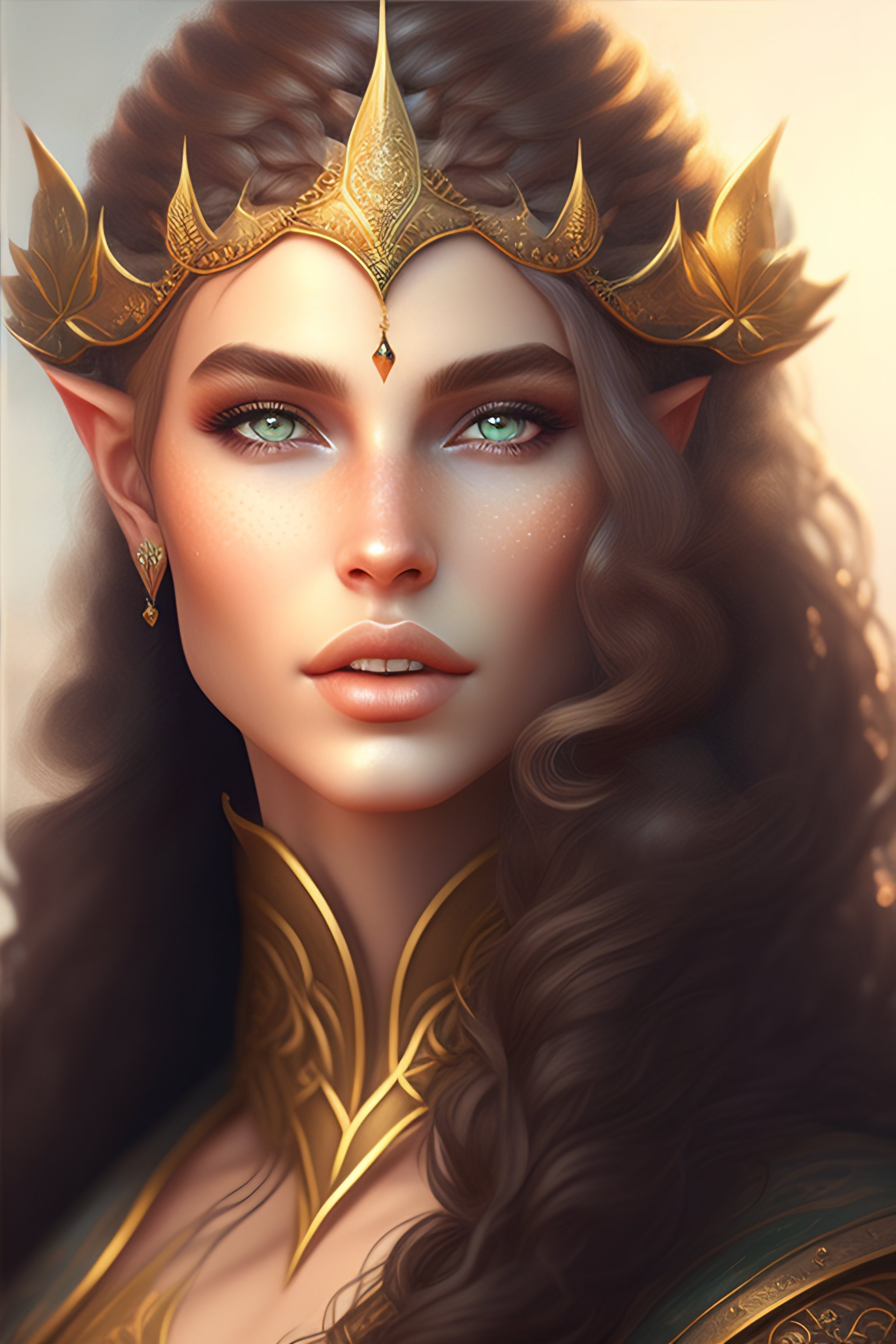 Lexica - An elegant elven princess with smiley lips, very long pointed ...