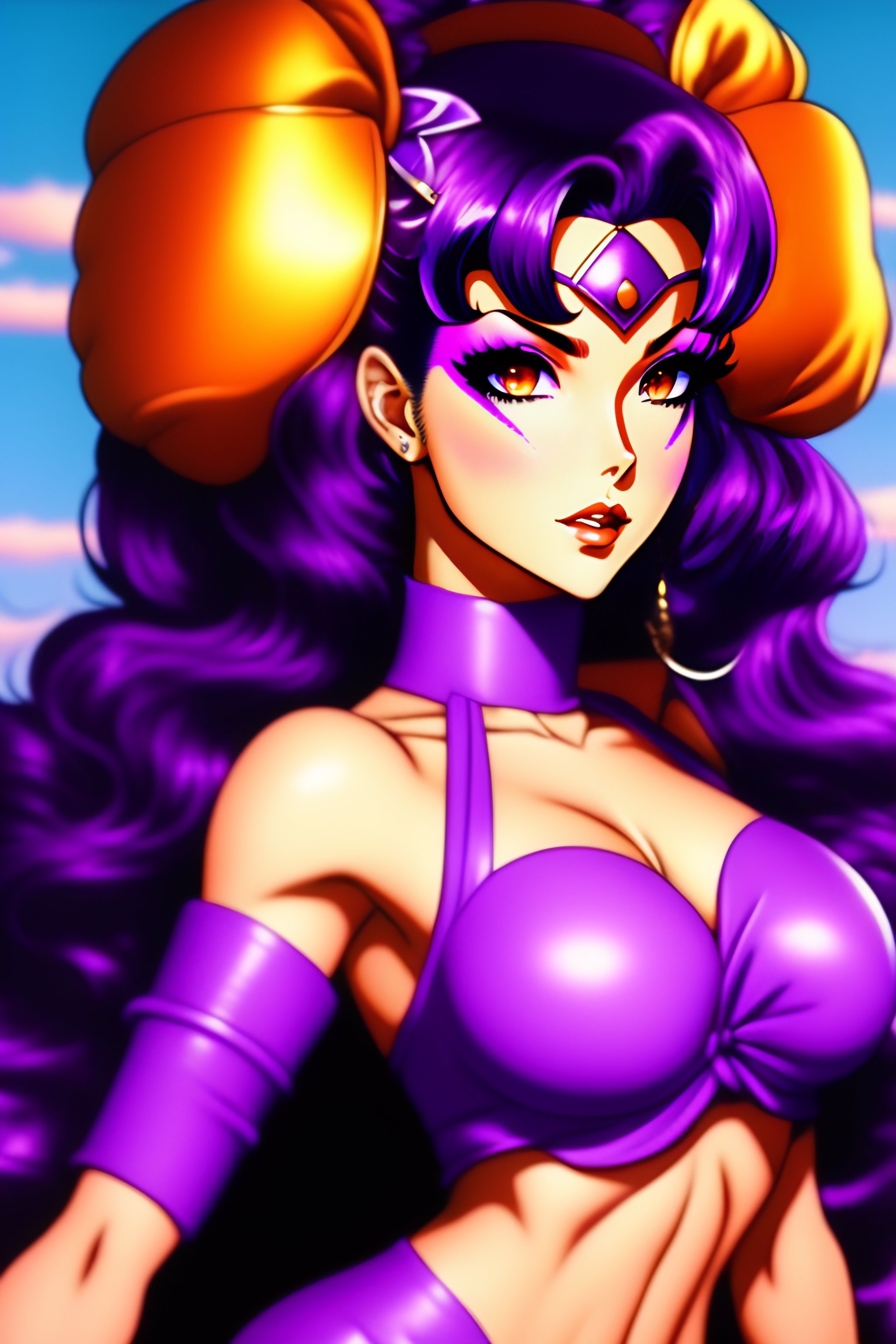 Lexica Vintage S Anime Pinup Purple Hair Purple Eyes Fallout