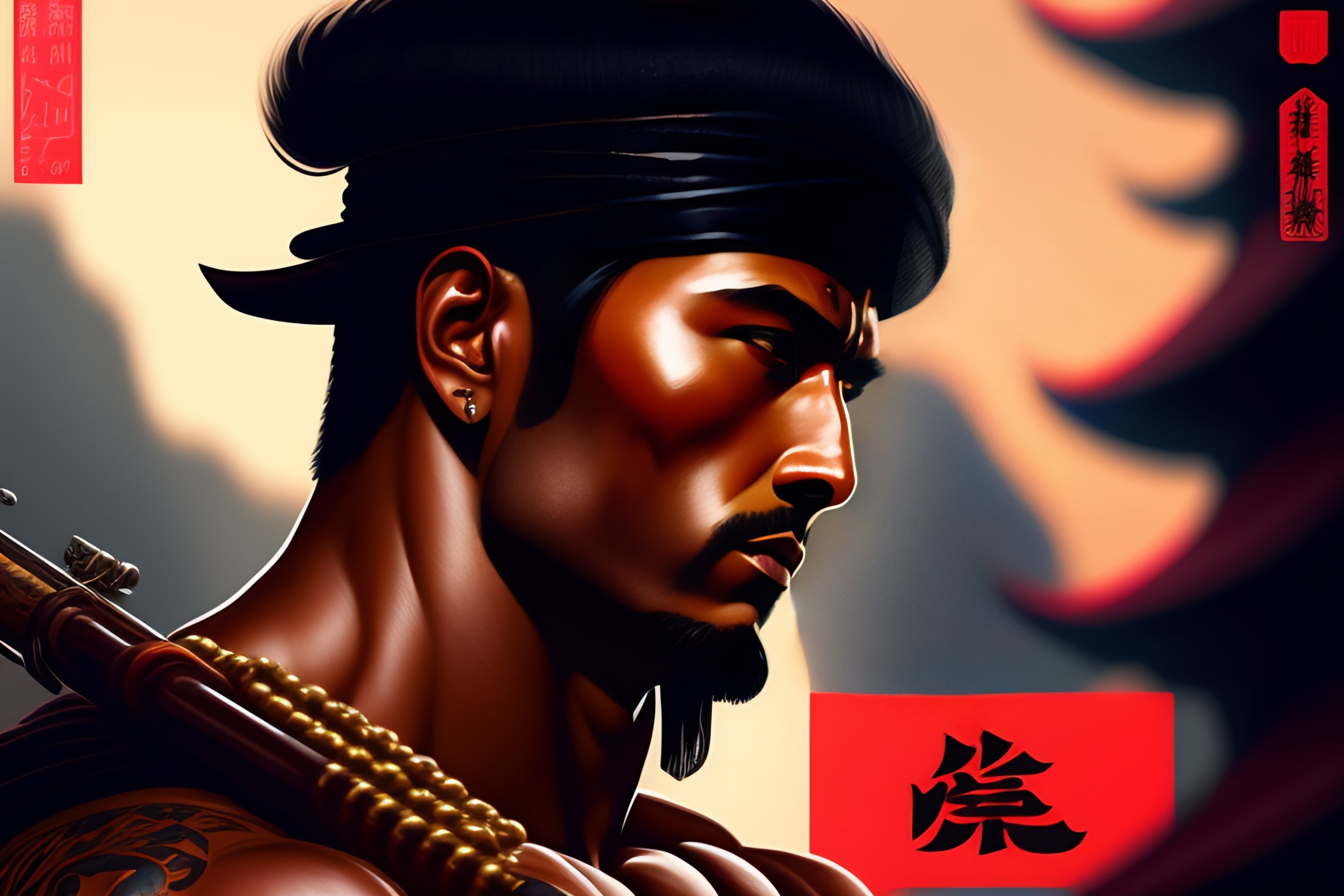 Lexica - Rambo, ukiyo-e, intricate, macho, highly detailed, digital ...
