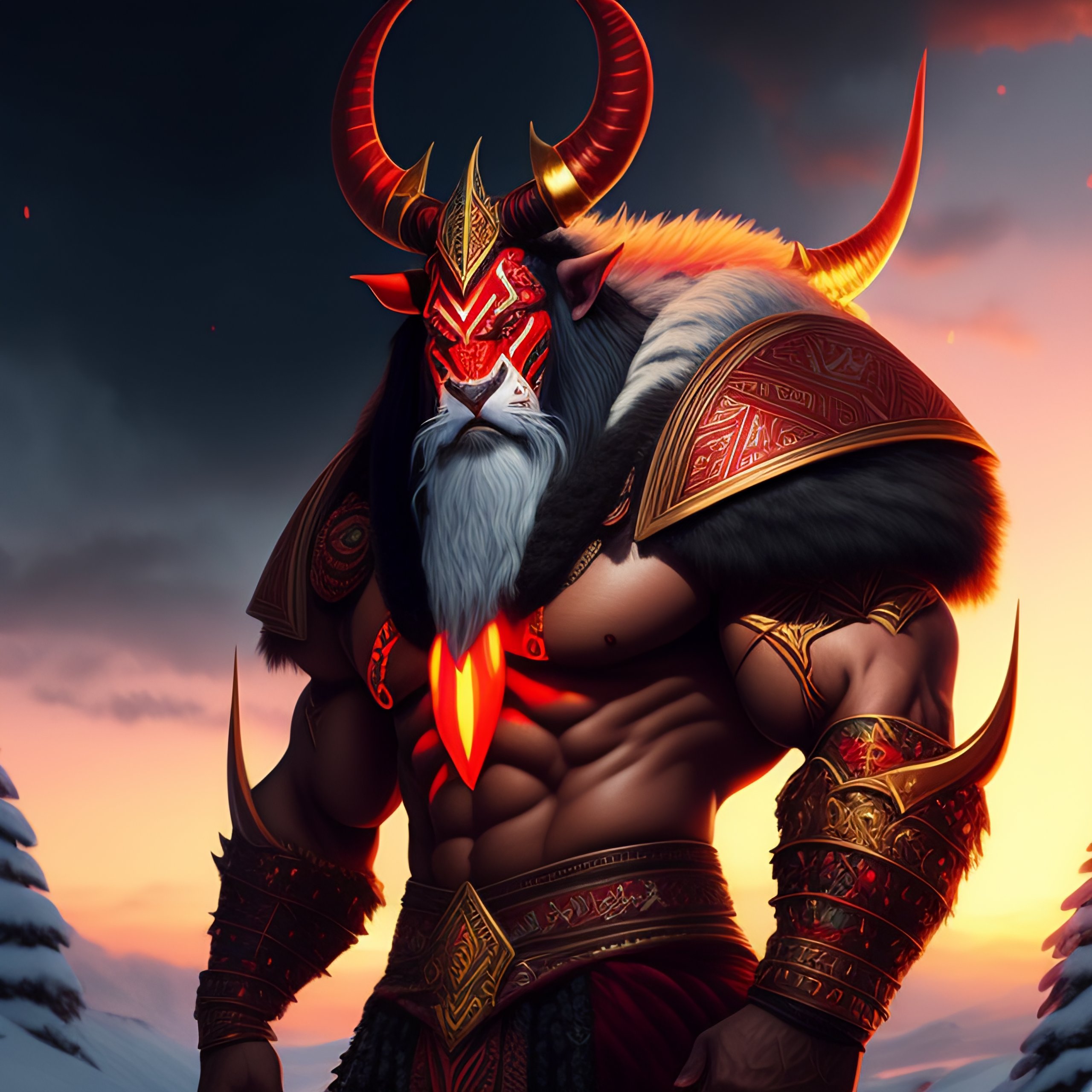 Lexica - Giant muscular balkan kuker humanoid monster in tribal clothig ...