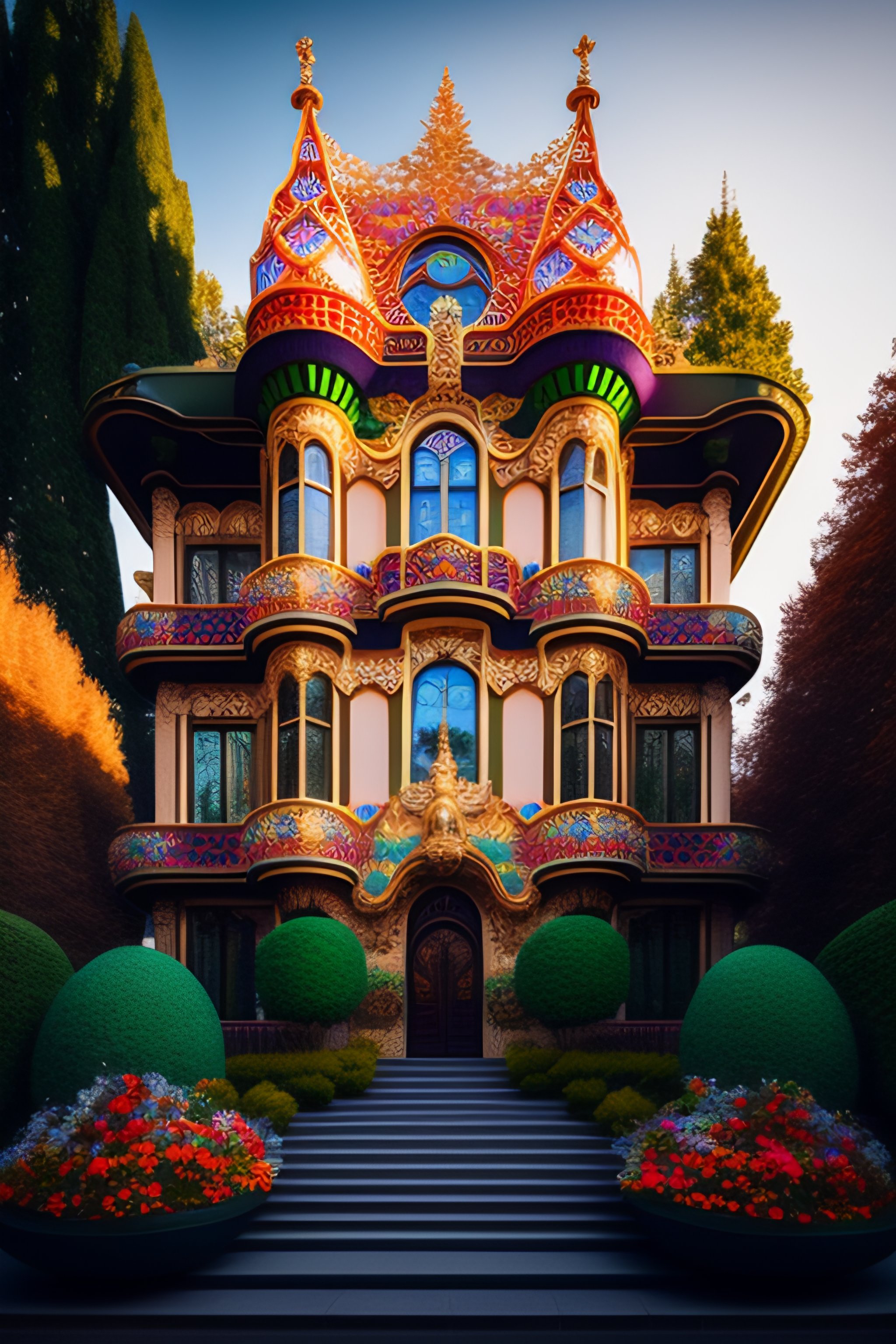 Lexica Ornate and extravagant enchanted magical house. High