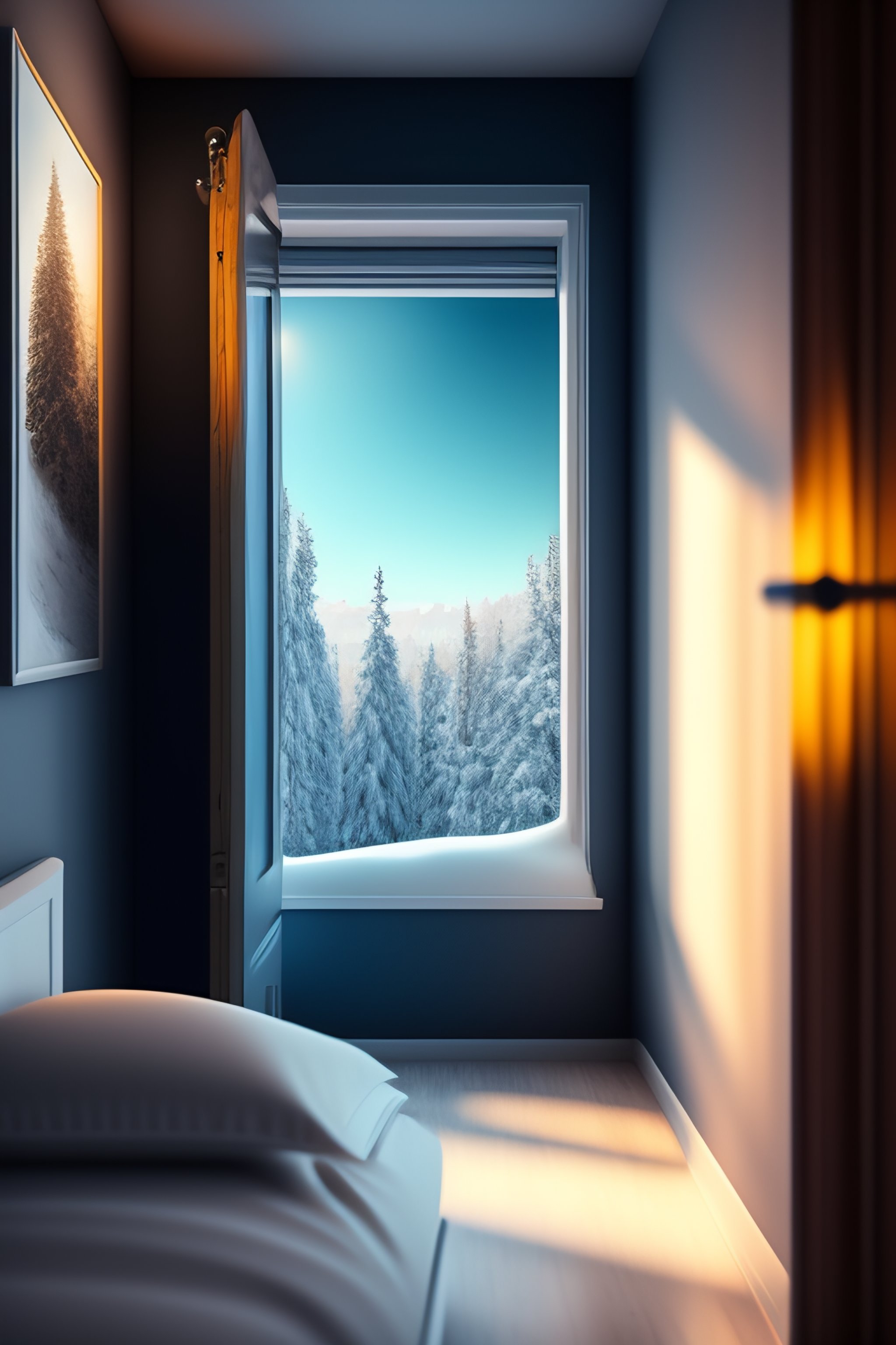 Lexica - Room winter with snow capture iphone