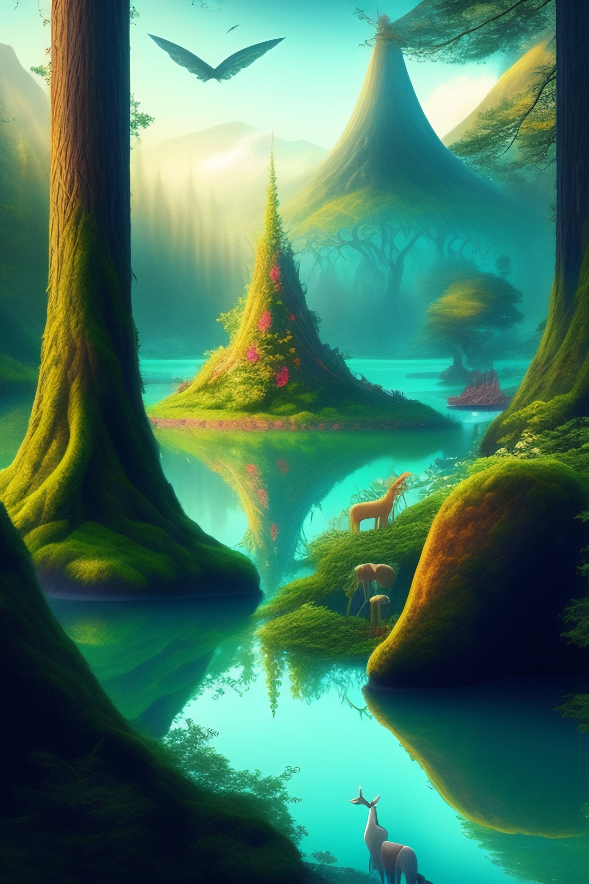 lexica-elven-style-forest-full-of-fairies-with-a-unicorn-that-is