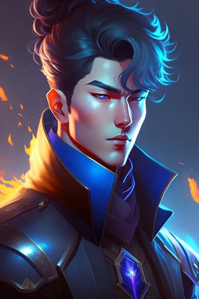 Lexica - Sung Jin Woo, Solo Leveling, Stylish, Blue eyes, Strong Power ...