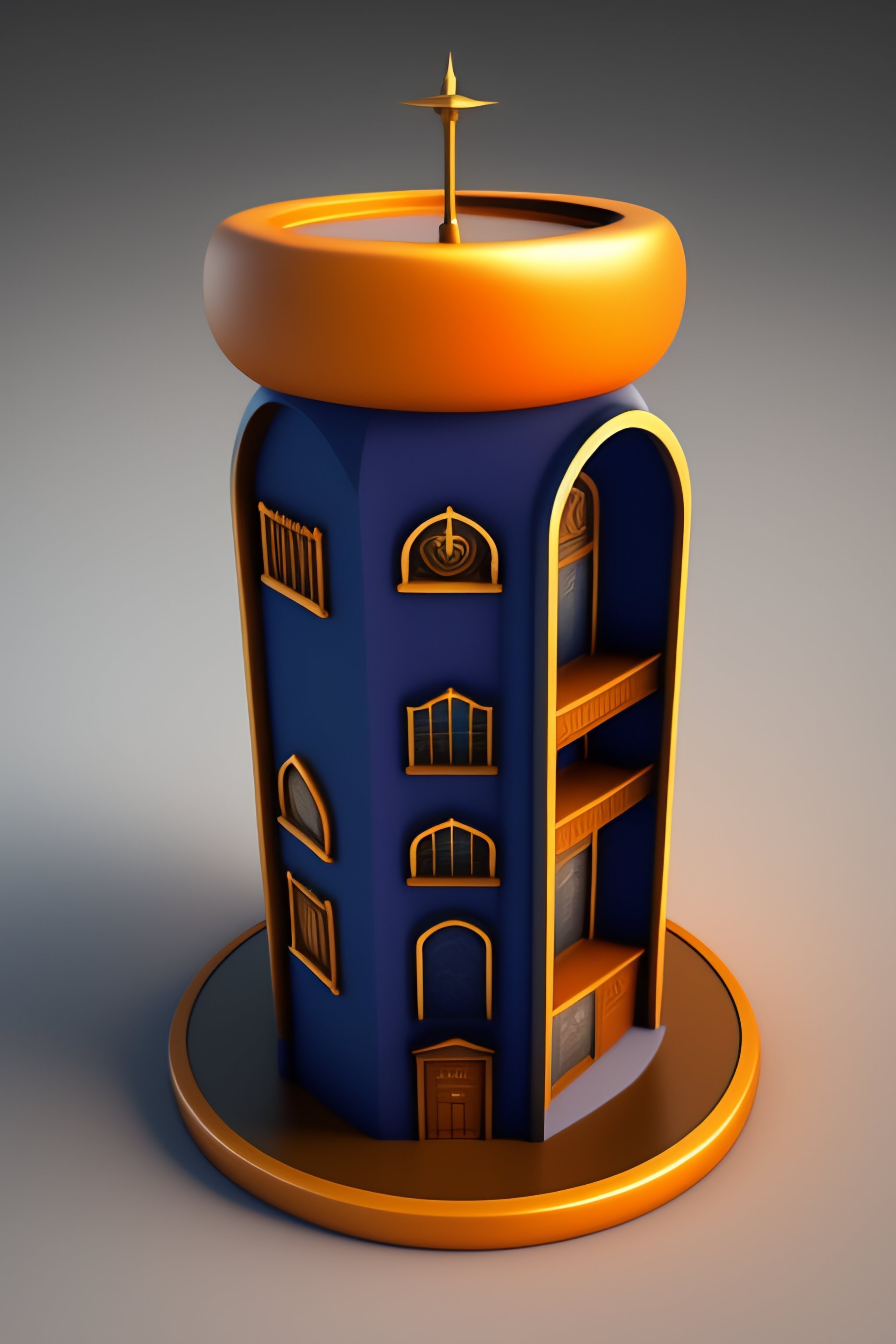 Lexica - 3D circular icon for of Coin Tower