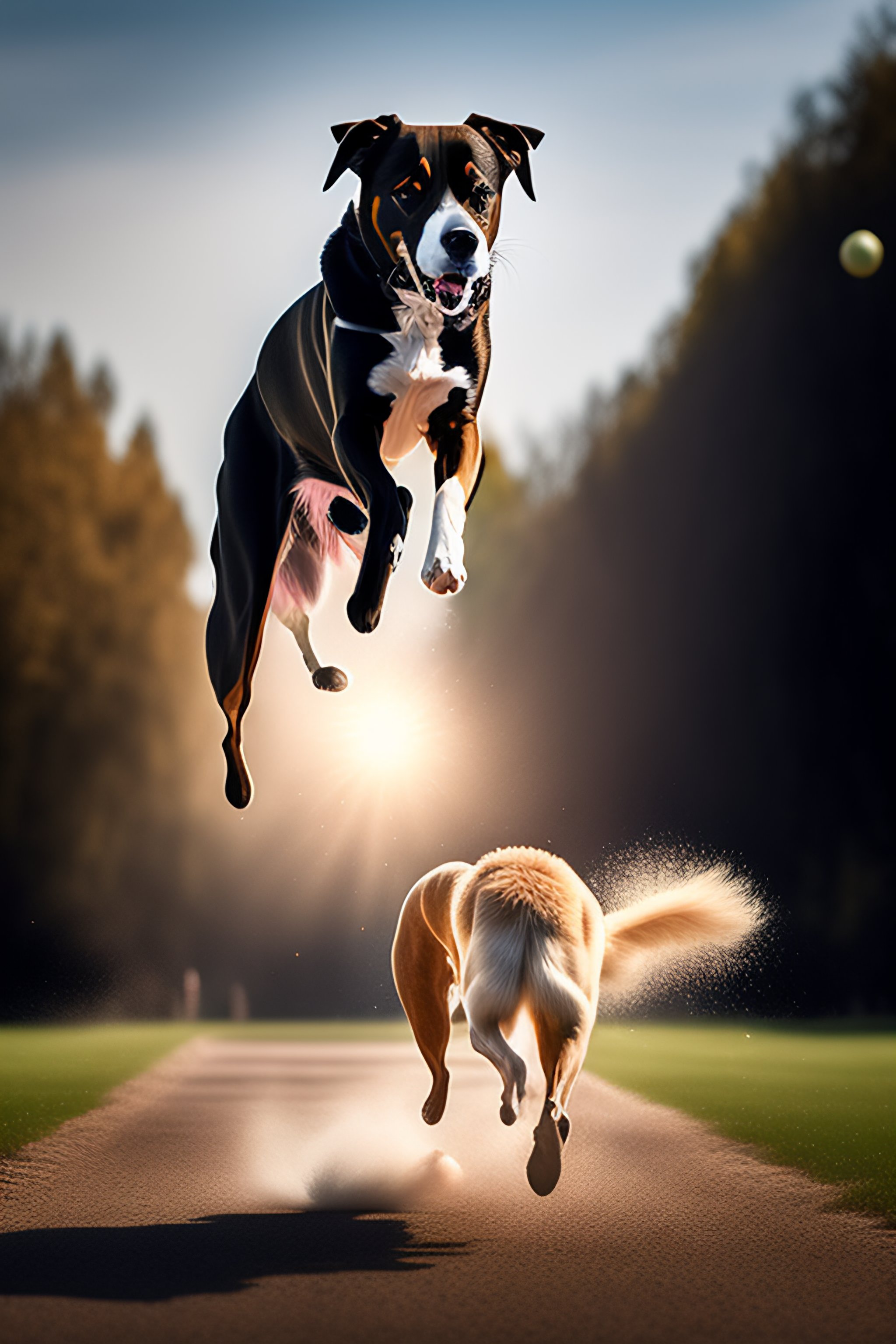 Lexica - Dog jumping