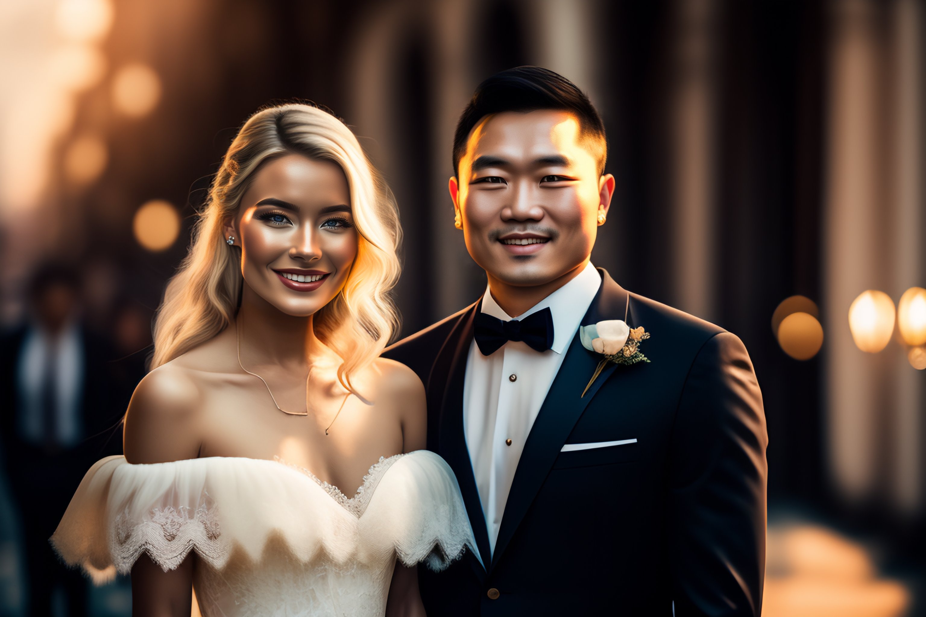 Lexica - Blonde european girl vogue in a wedding dress with a money ...