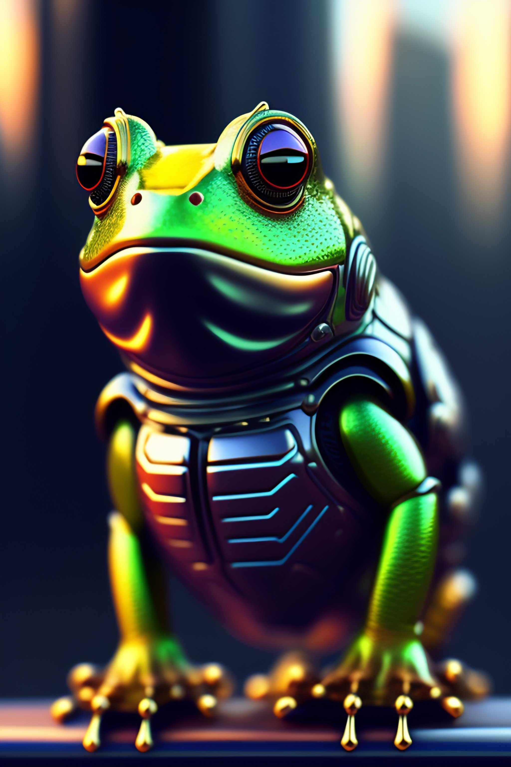 Lexica - Cyberpunk style robot frog pristine