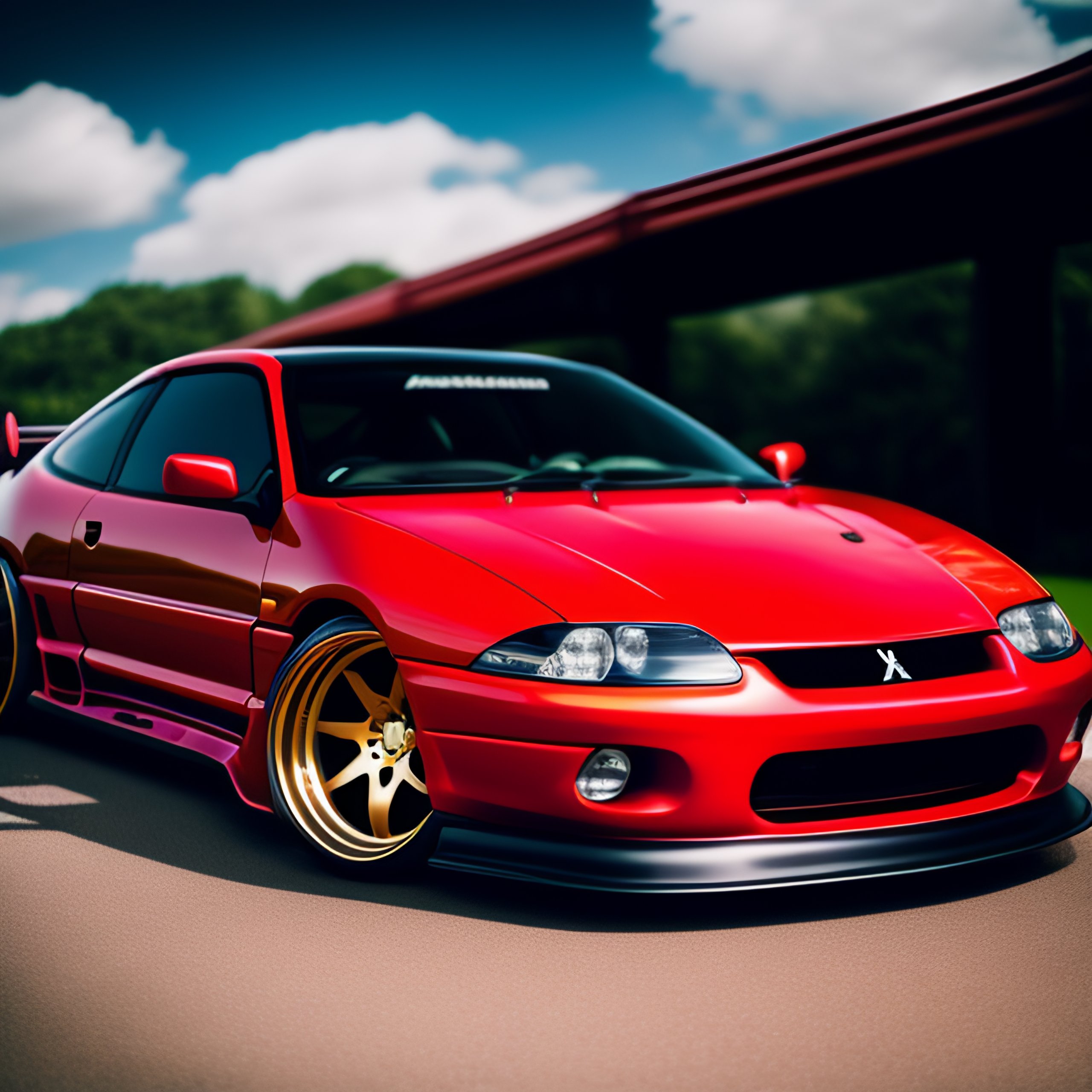 Lexica - A red mitsubishi eclipse 1999, rays volk racing te37v 18