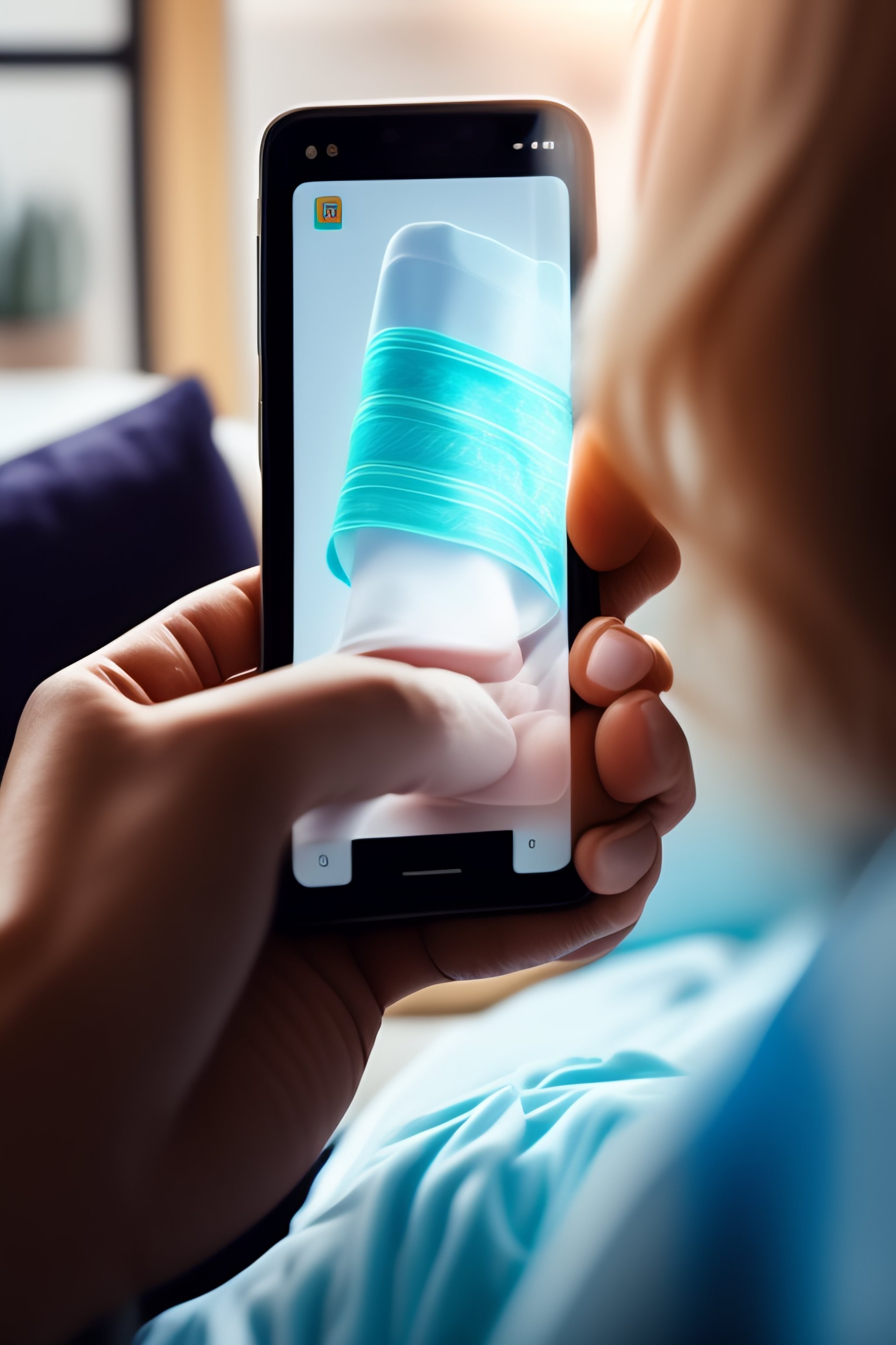 Lexica - A hand holding a smartphone taking a picture of the bandaged ...