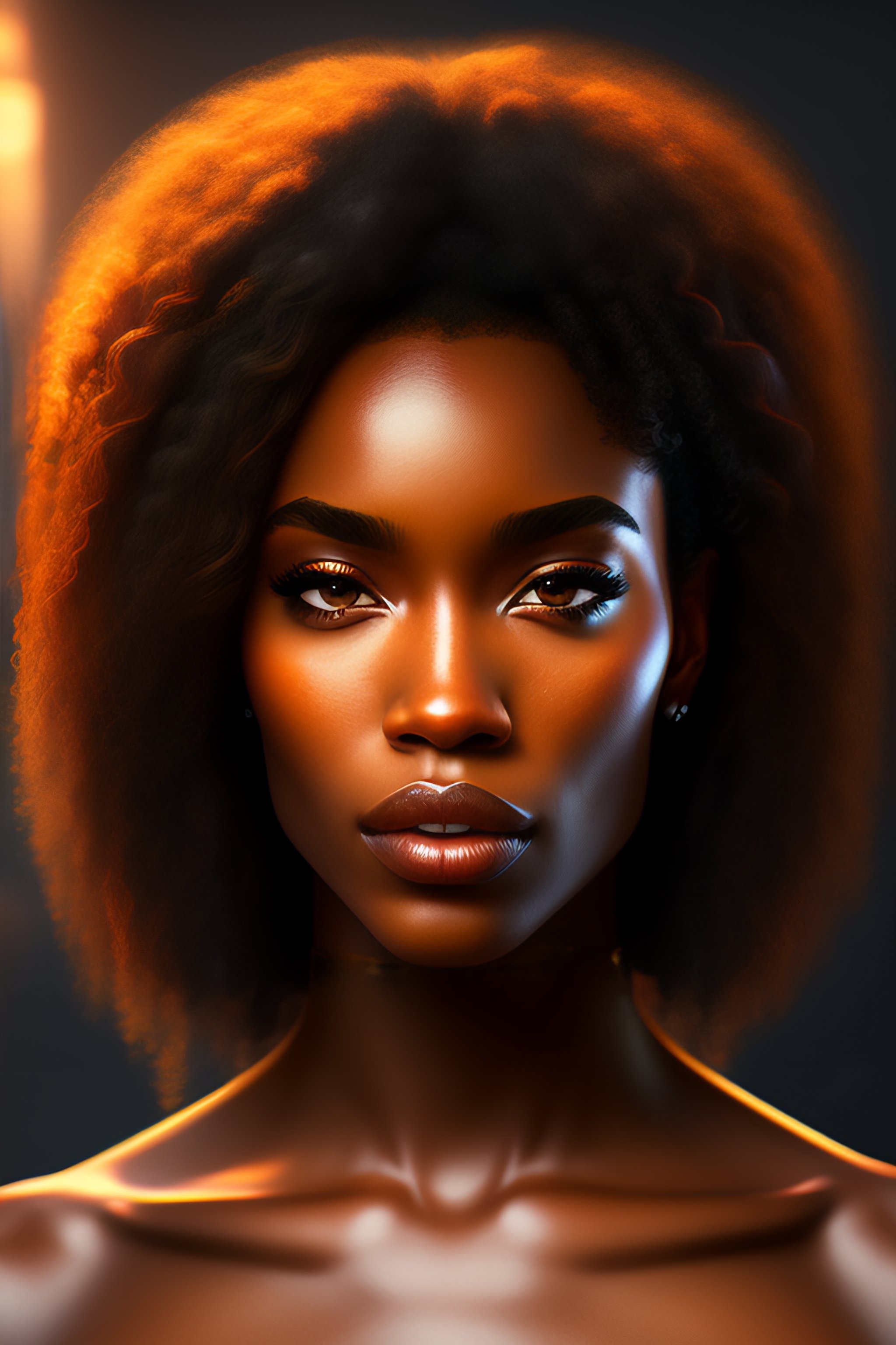 Lexica - Cavewoman, beautiful face, artgerm, black woman, afro