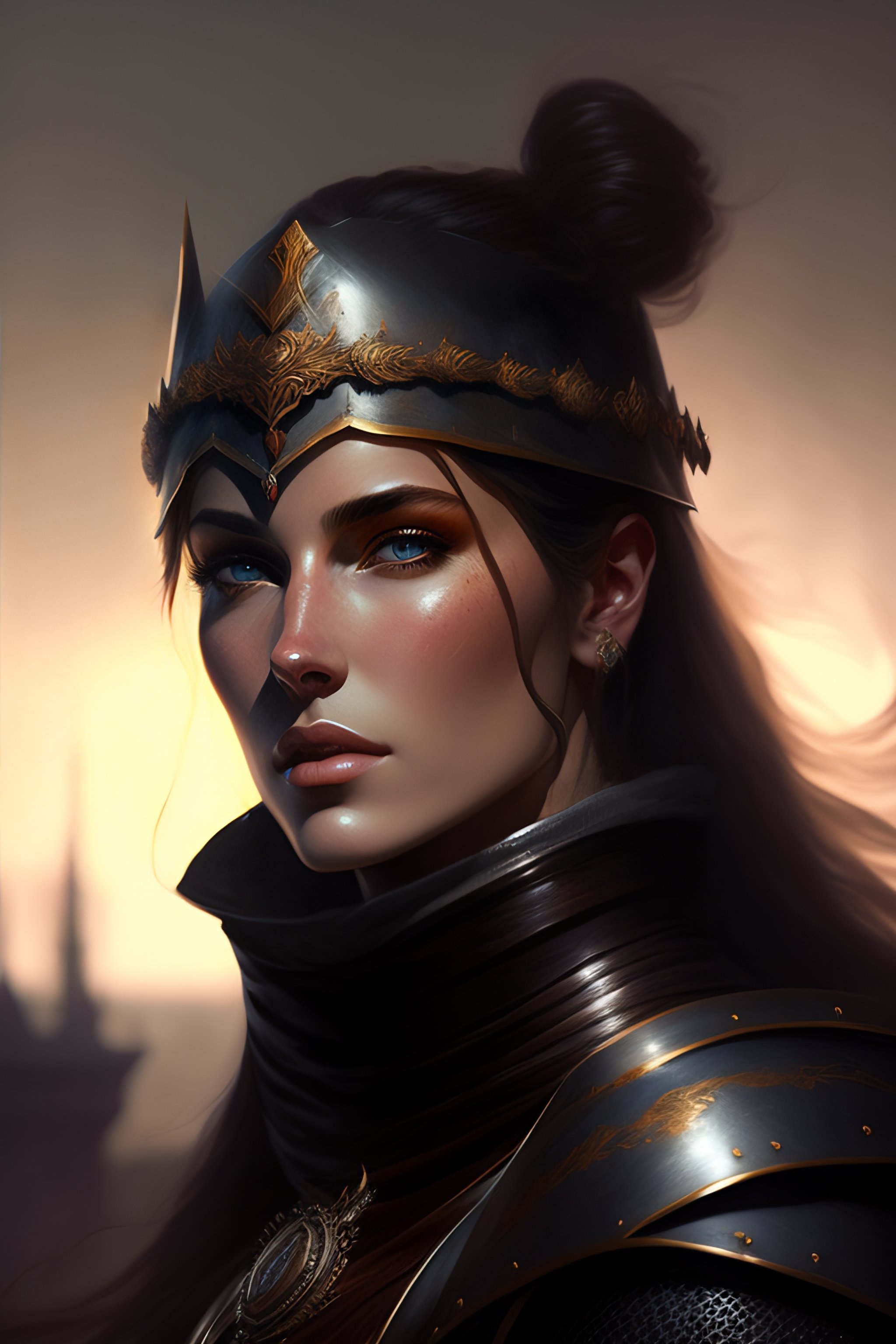 Lexica - Portrait of medieval knight sharp features, dark colors, winds ...