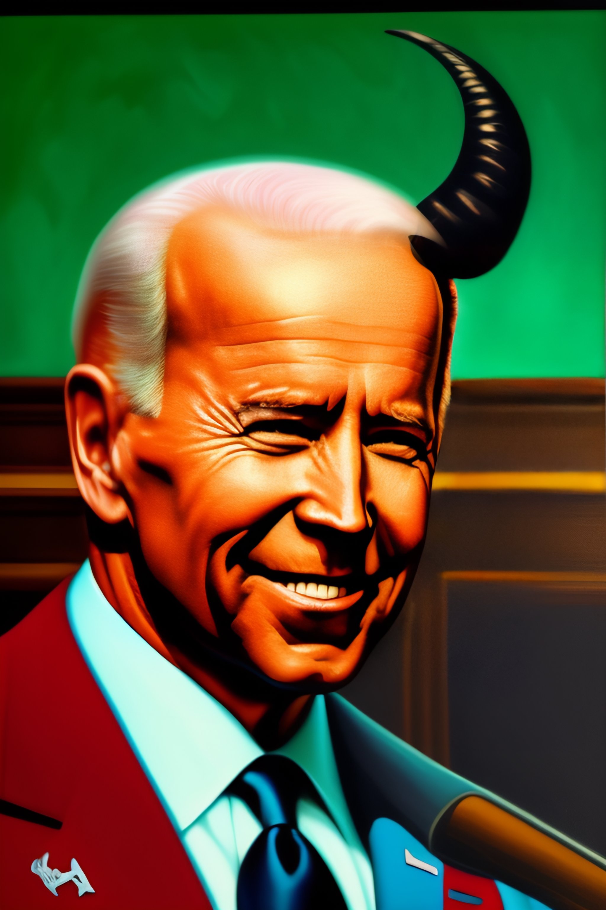 Lexica - A painting of joe biden with devil horns