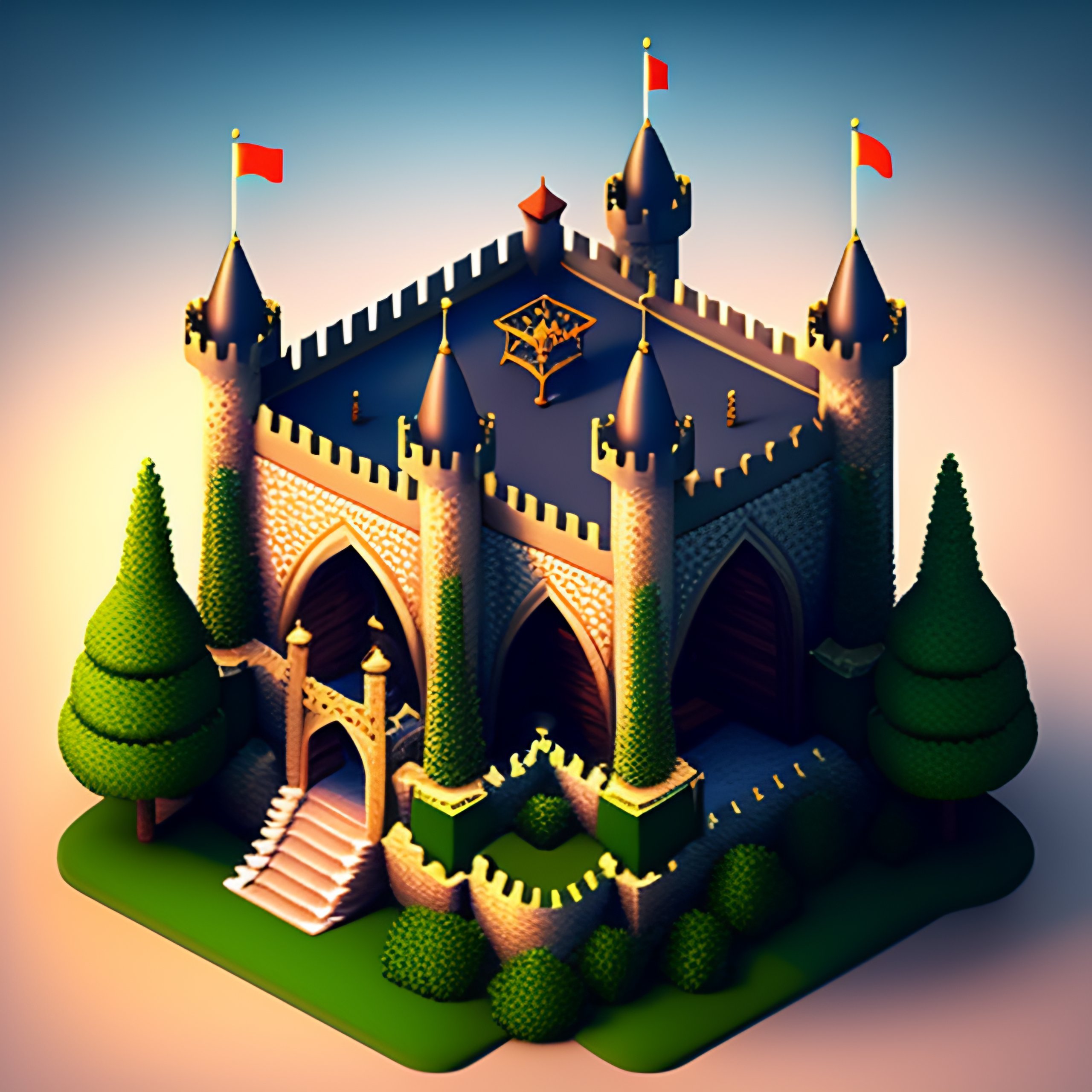 Lexica - Isometric castle with single tower