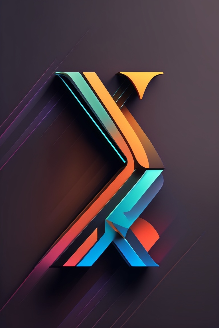 Lexica - K letter , stylized vector art, minimal, curves, flat colors ...