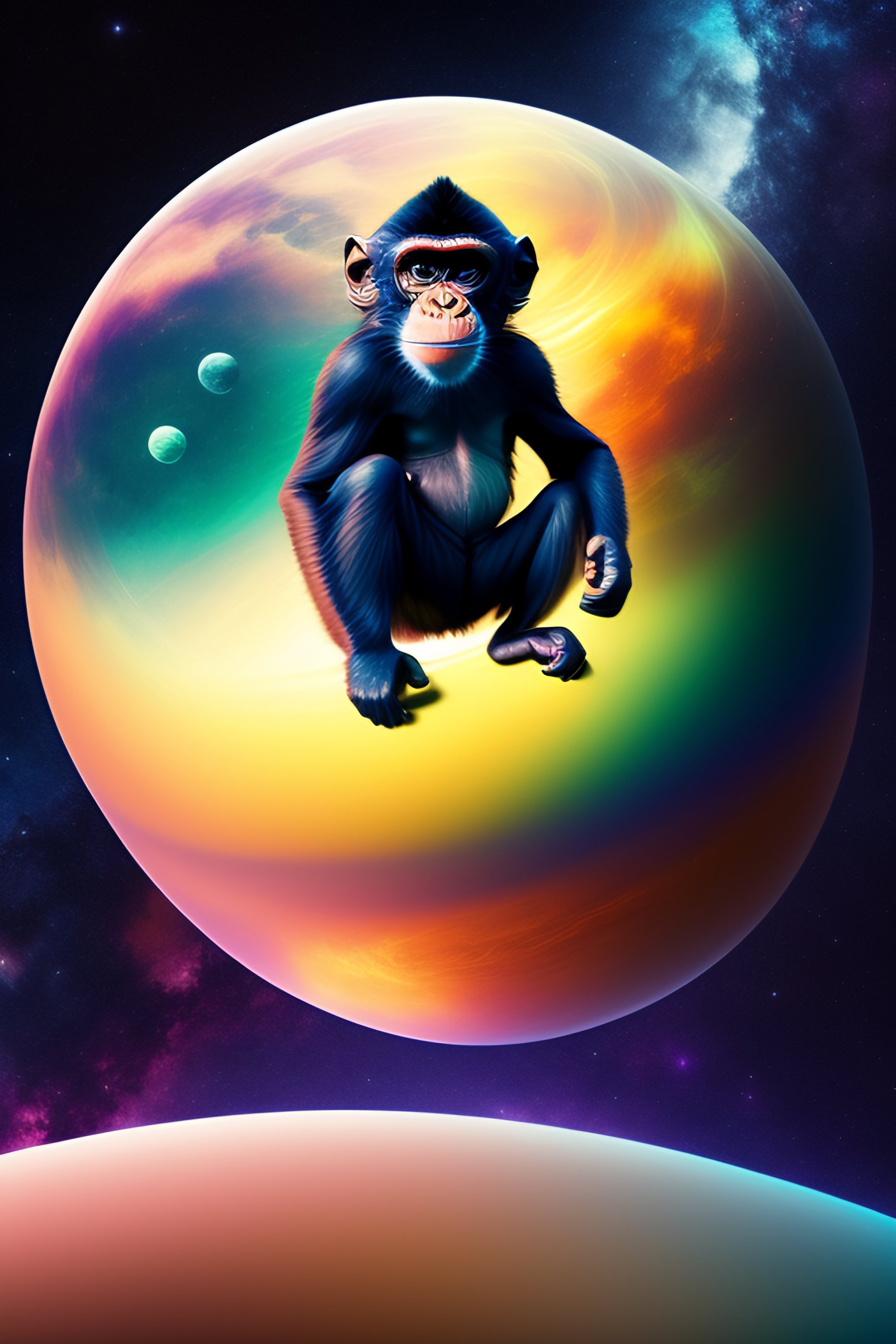 Lexica - A monkey in the space in a dream univers