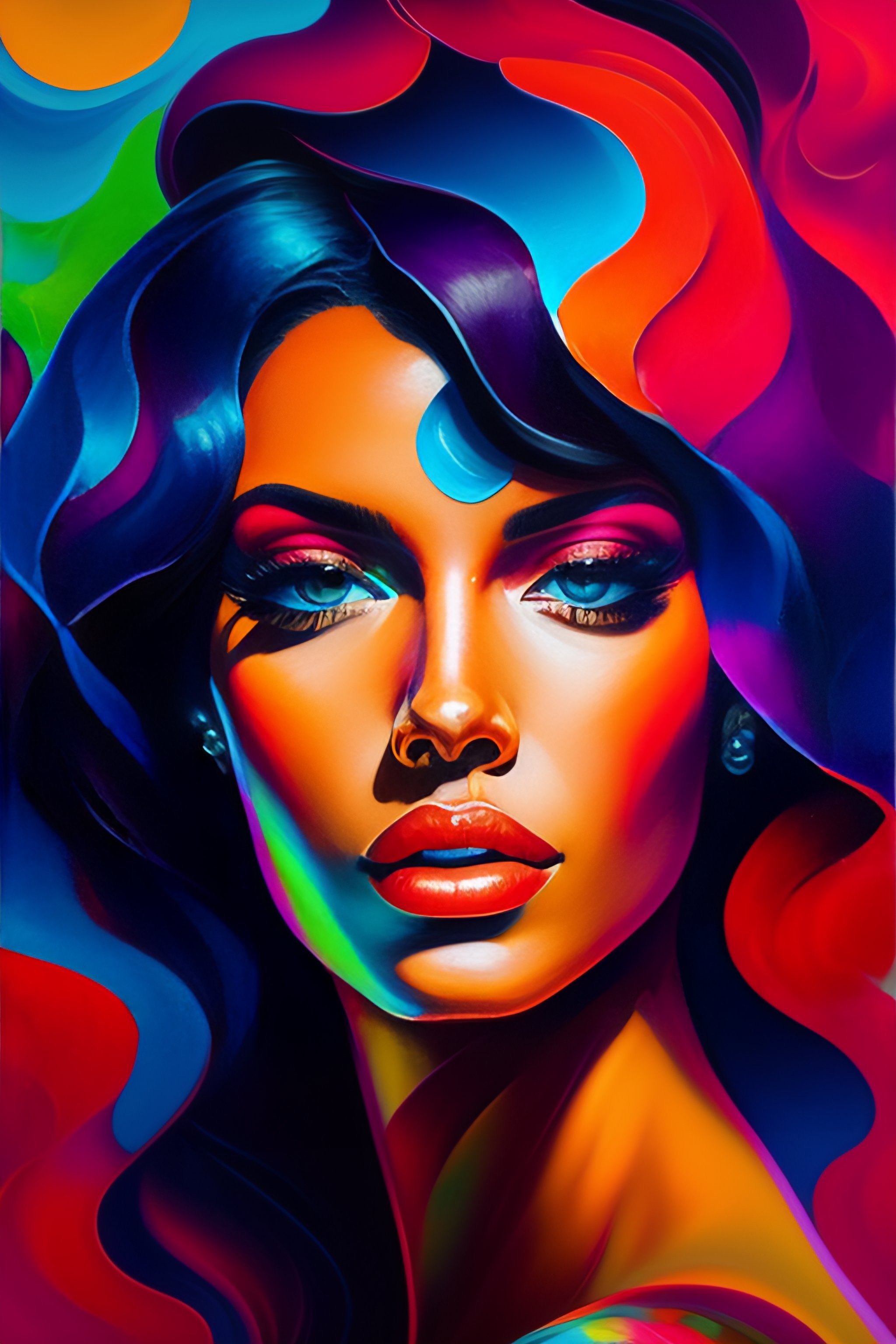 Lexica - A vibrant oil painting close up of a female by Françoise ...