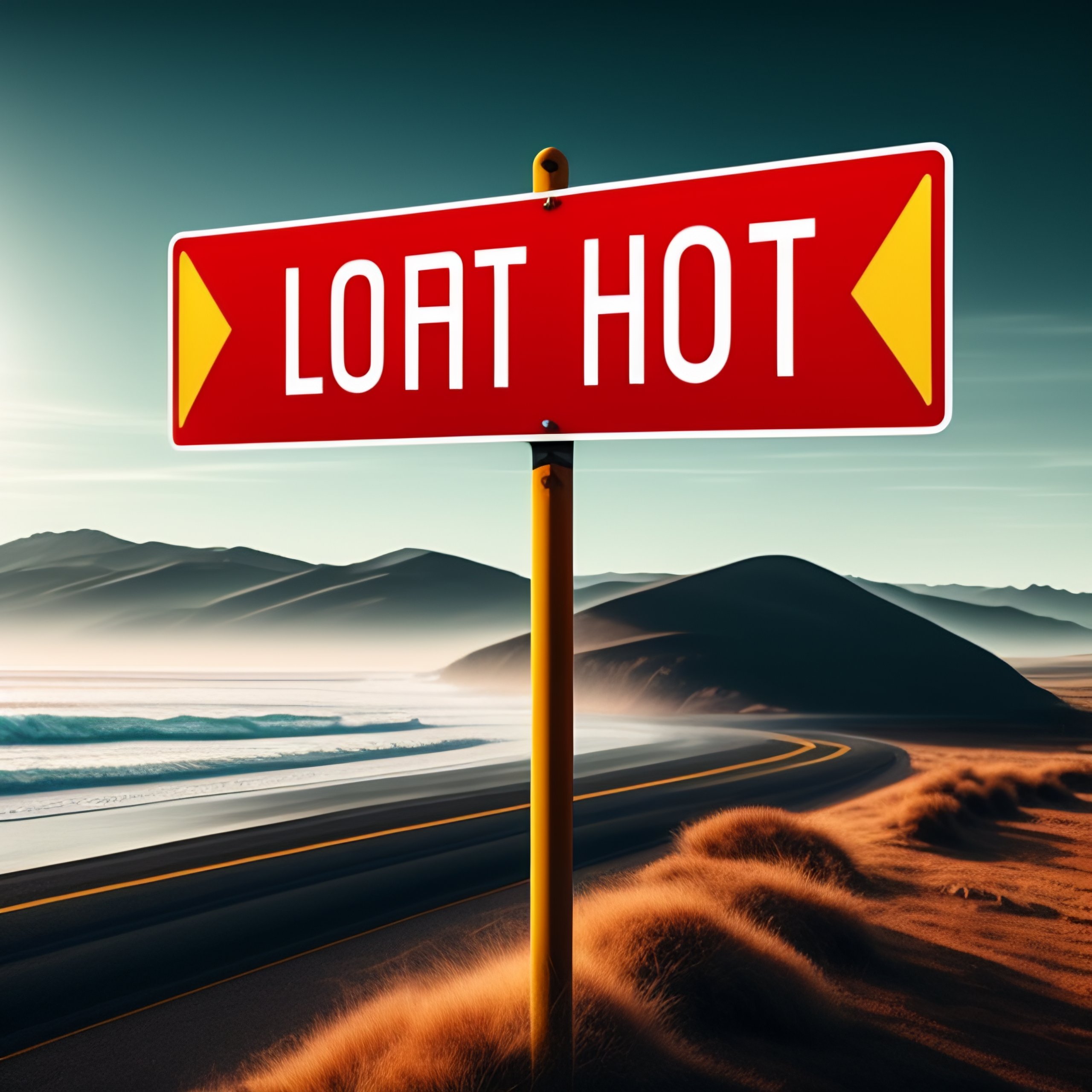 Lexica - Left direction road sign