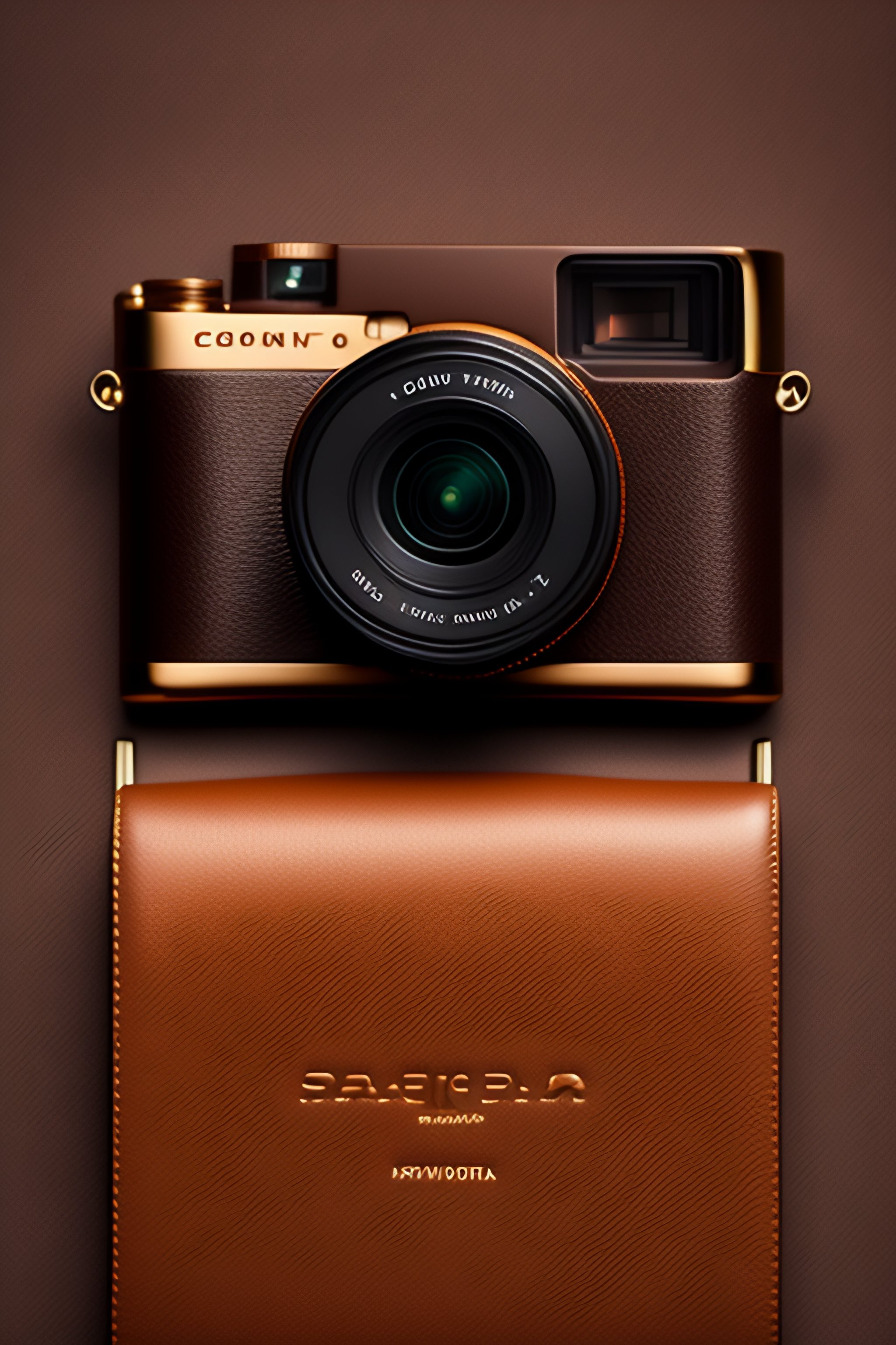 Lexica - Compact camera brown on neutral backgorund