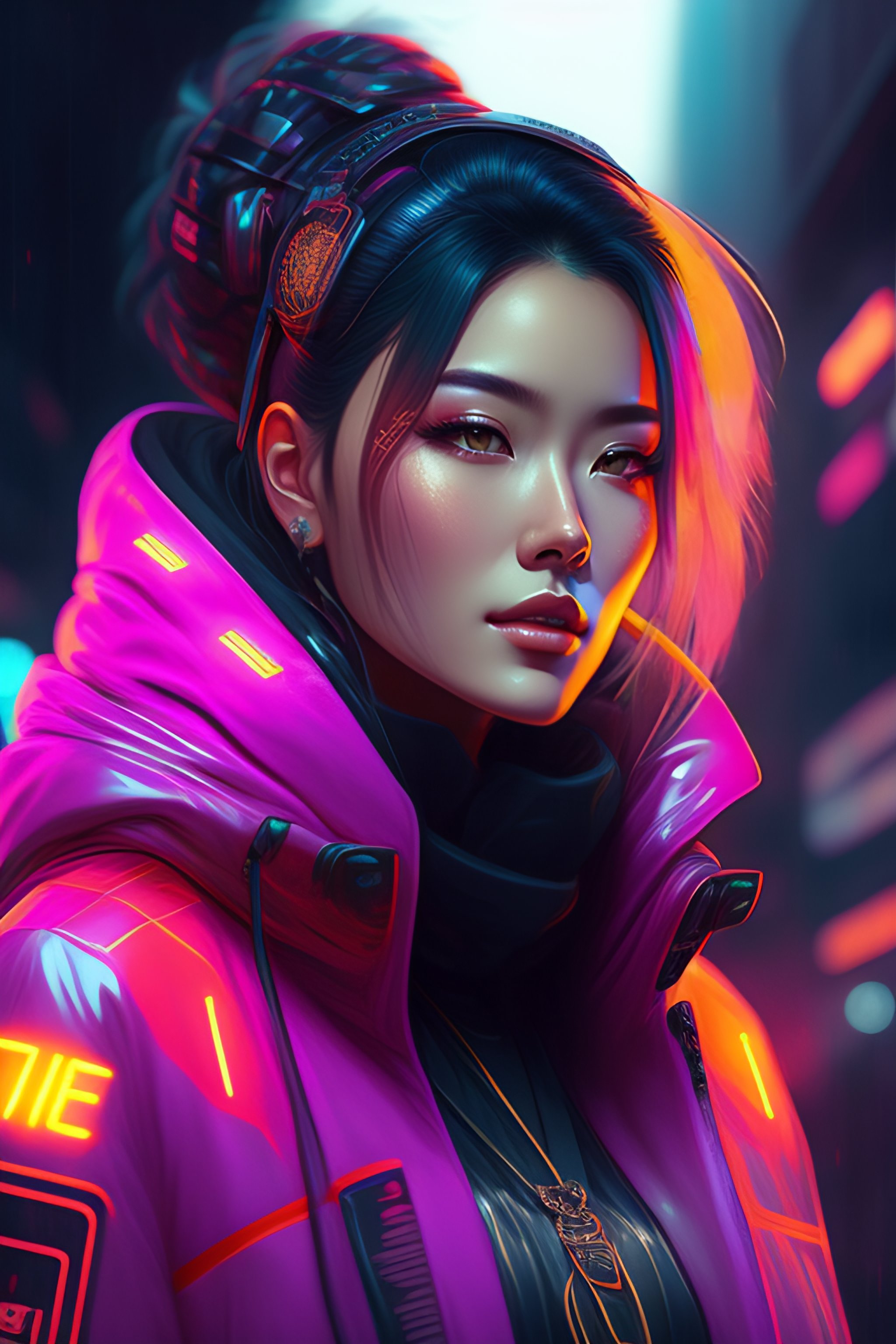 Lexica - Detailed portrait Neon Business Girl, cyberpunk futuristic ...