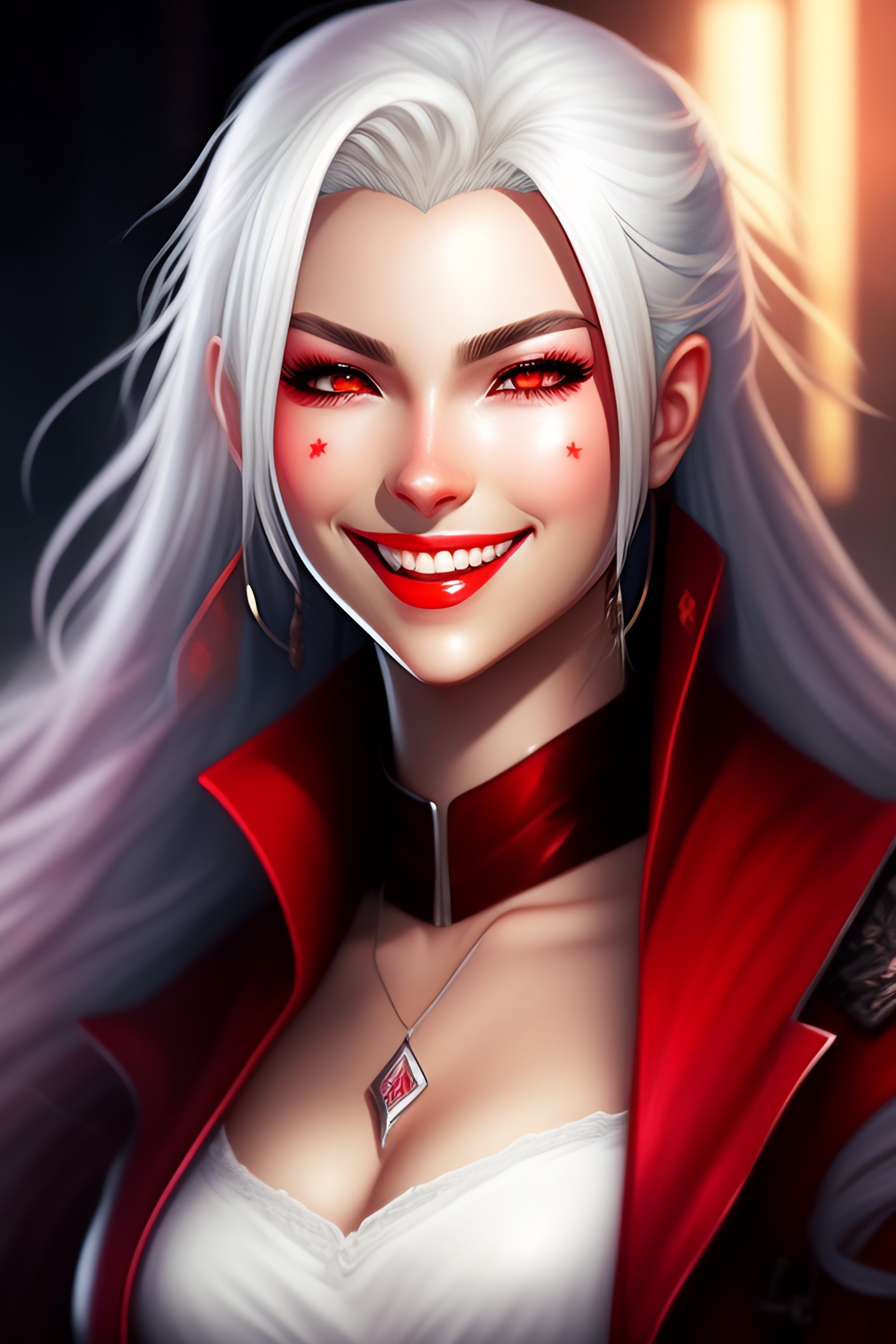 anime vampire girl with white hair