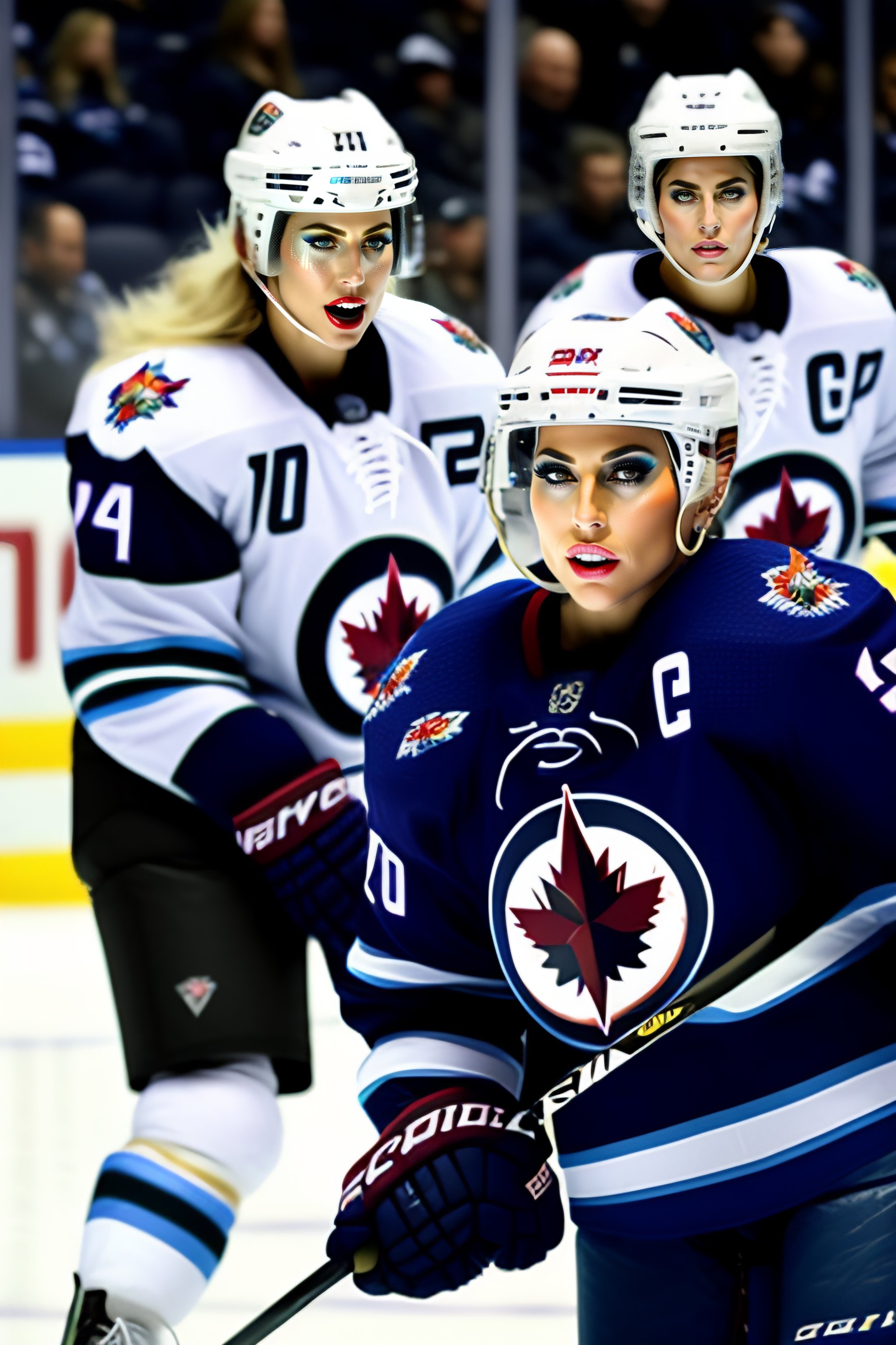Lexica Lady Gaga playing ice hockey Winnipeg jets
