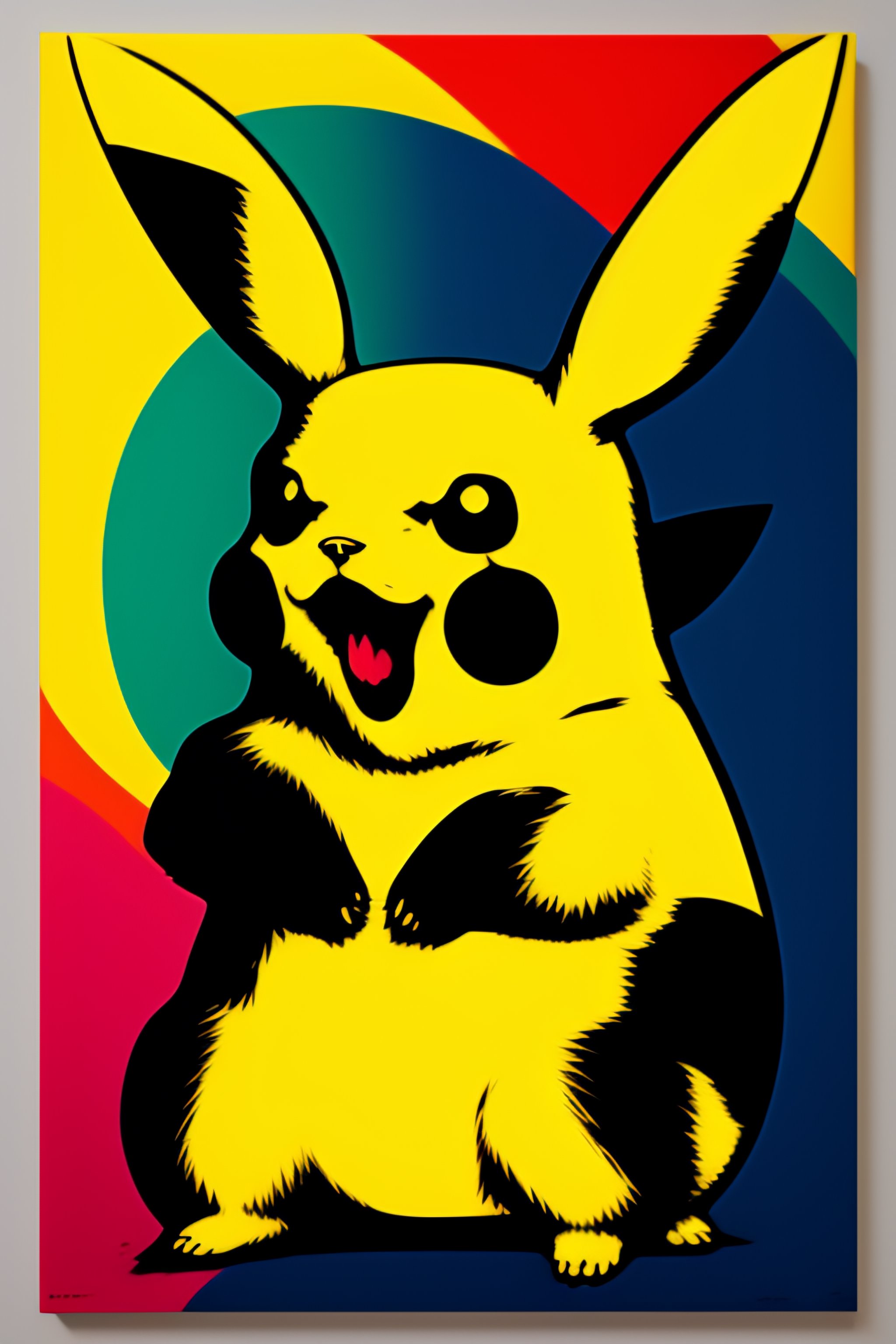 Lexica - Pikachu, warhol style, silkscreen, graphic, eroded,