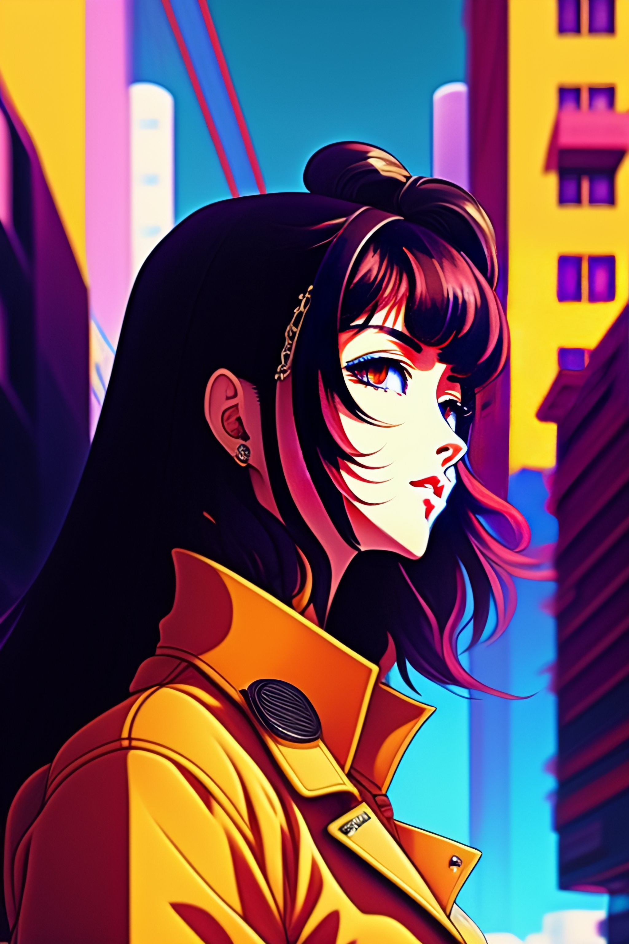 Lexica Album cover in the style of 90's vintage anime,