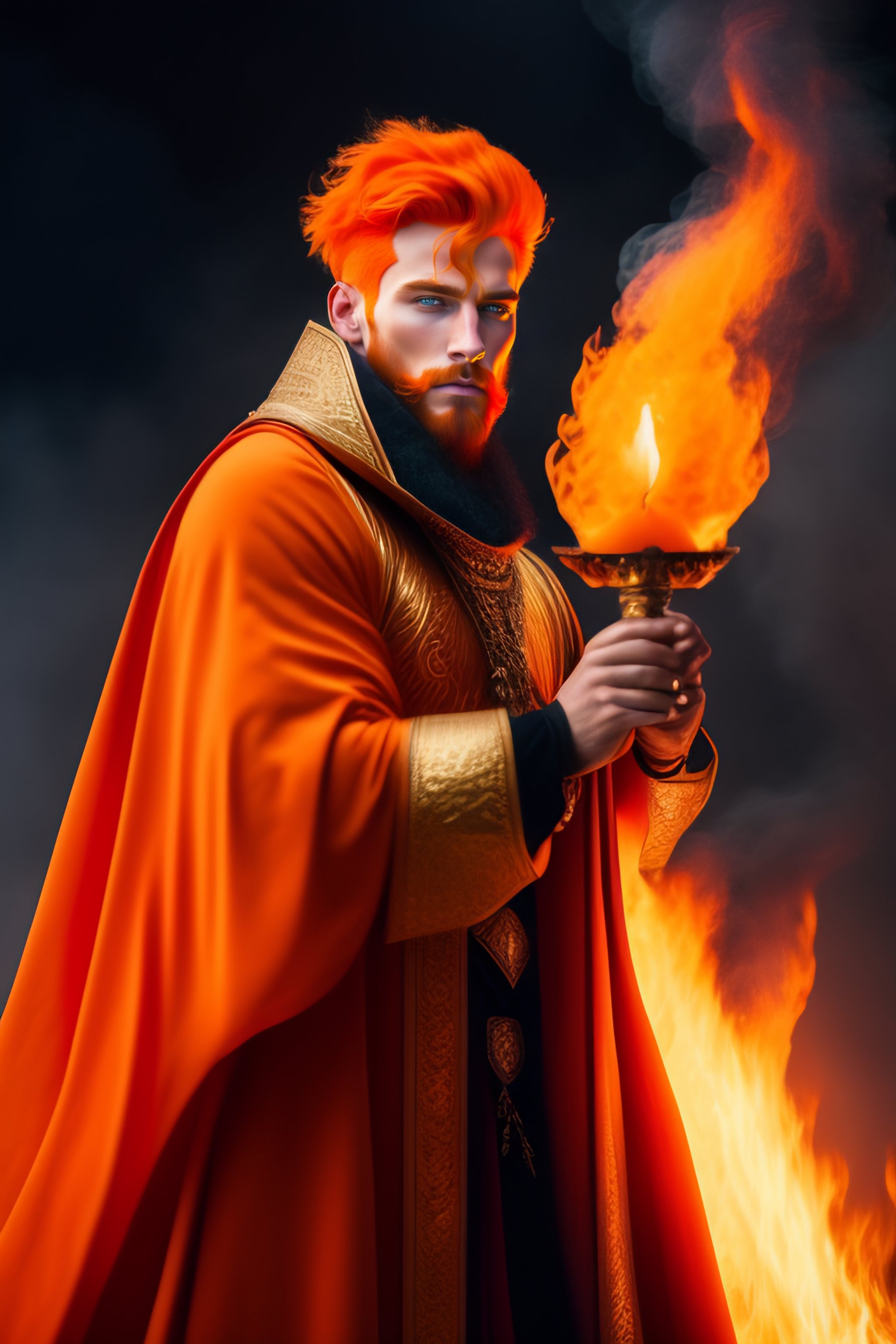 lexica-orange-haired-male-sorcerer-wizard-casting-spells-fire-prince