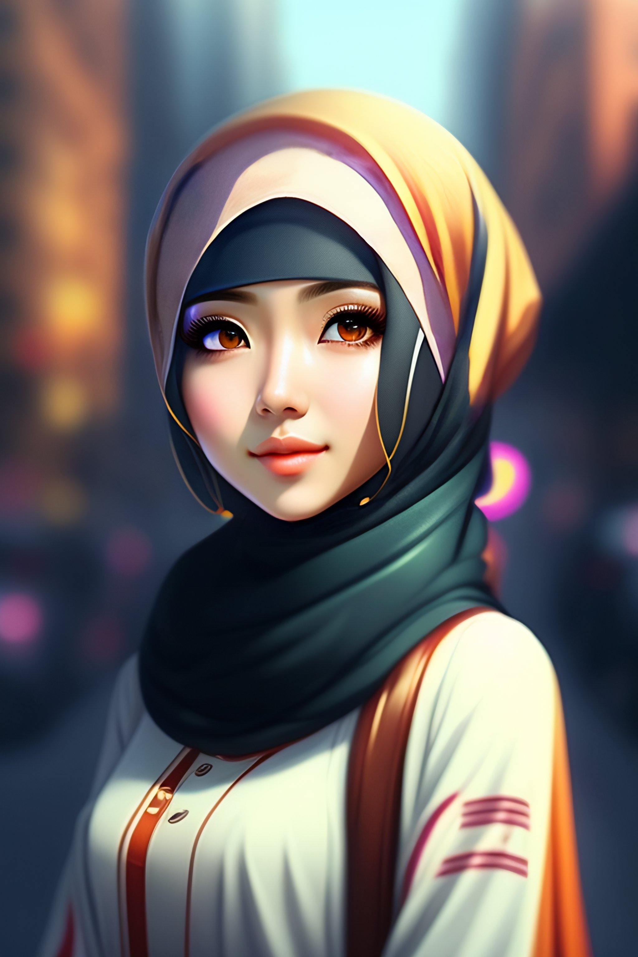 Anime girl/with hijab/so cute anime girl pictures with hijab/for