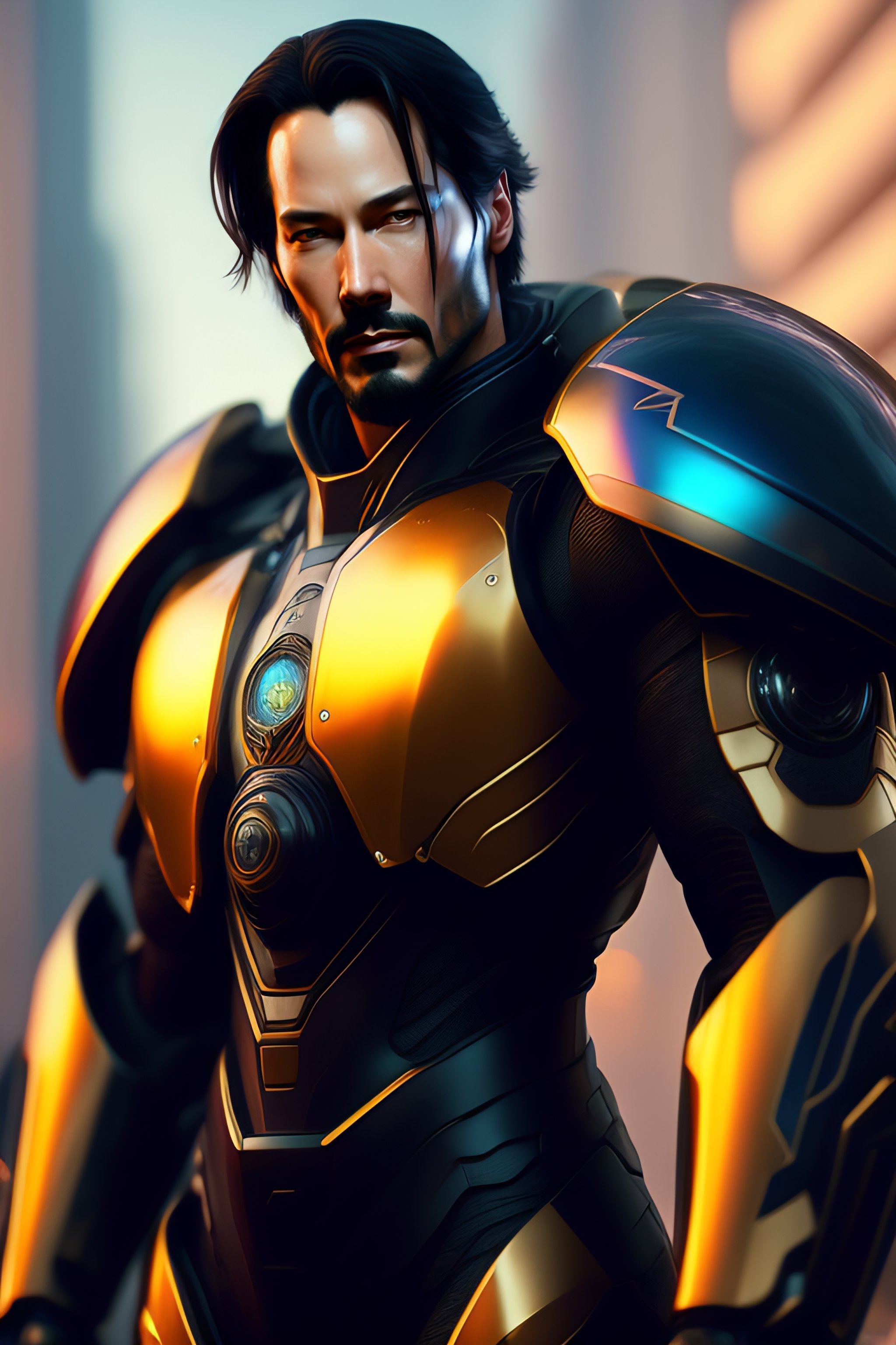 Lexica - A Keanu Reeves, realistic scifi cyberpunk power armor robot ...