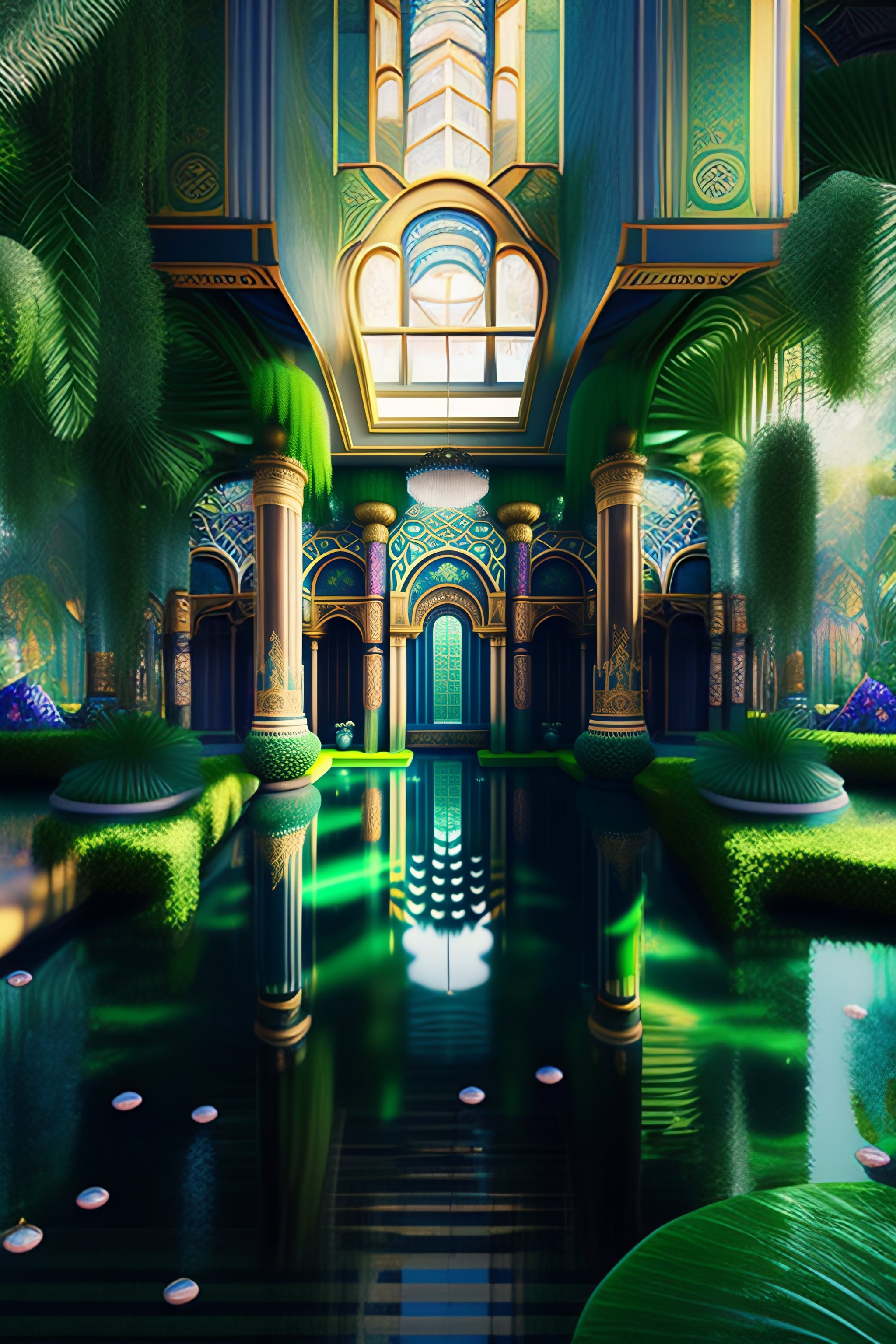 Lexica - Photoreal Render, Sprawling Bathhouse-mansion-palace Of 