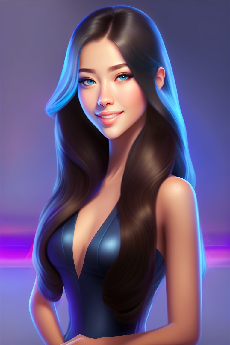 Lexica Dark Black Long Straight Hair Dark Blue Eyes Kind And Warm 