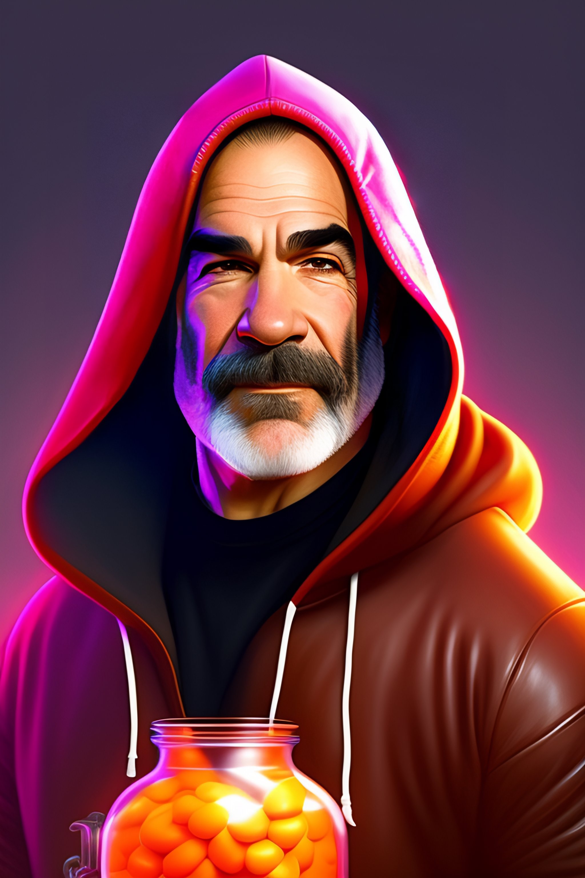 Lexica Actor Mandy Patinkin With Wolf Ears Wearing A Hoodie With Wolf ...