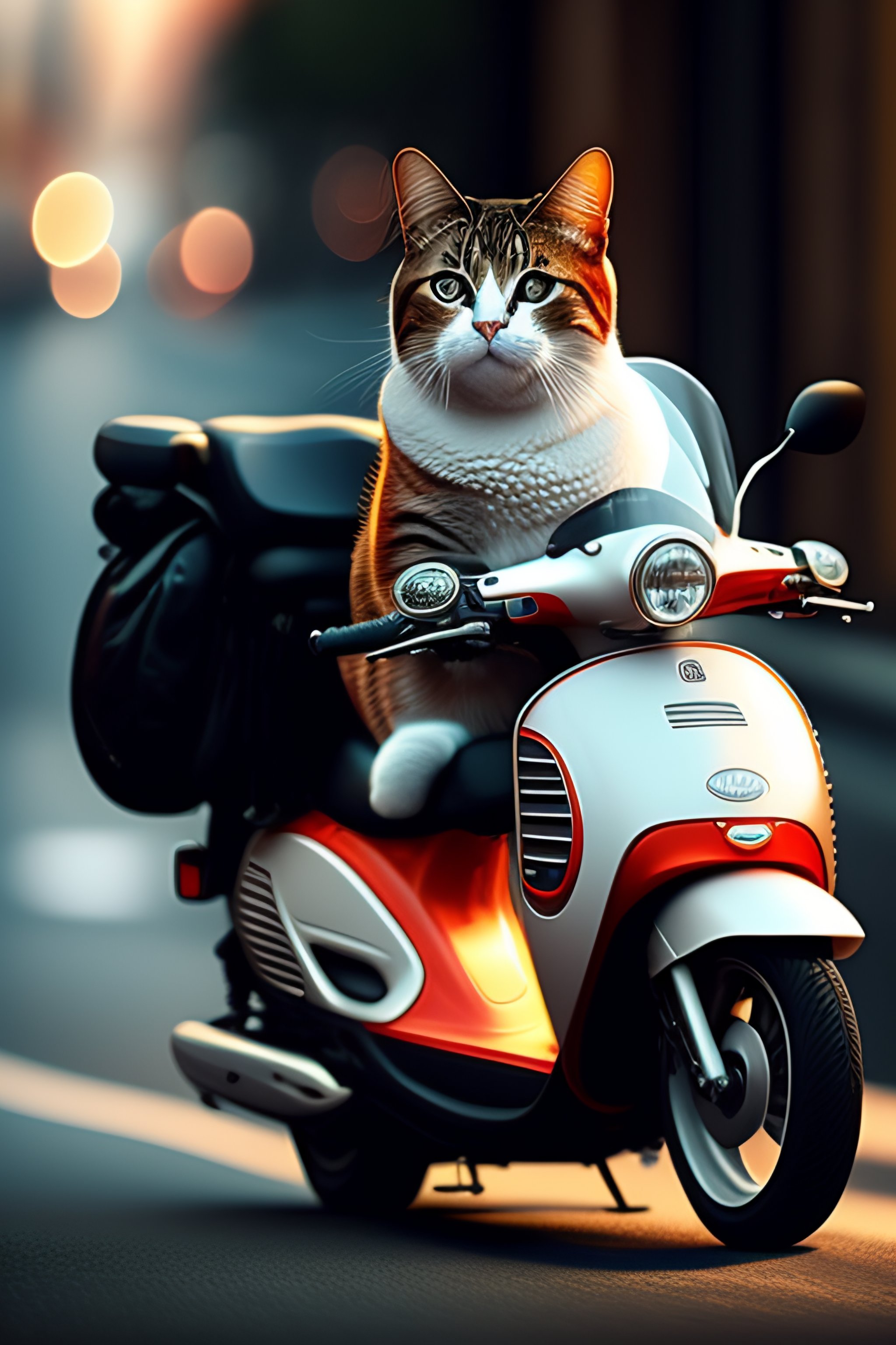 Lexica - A cat on a moped