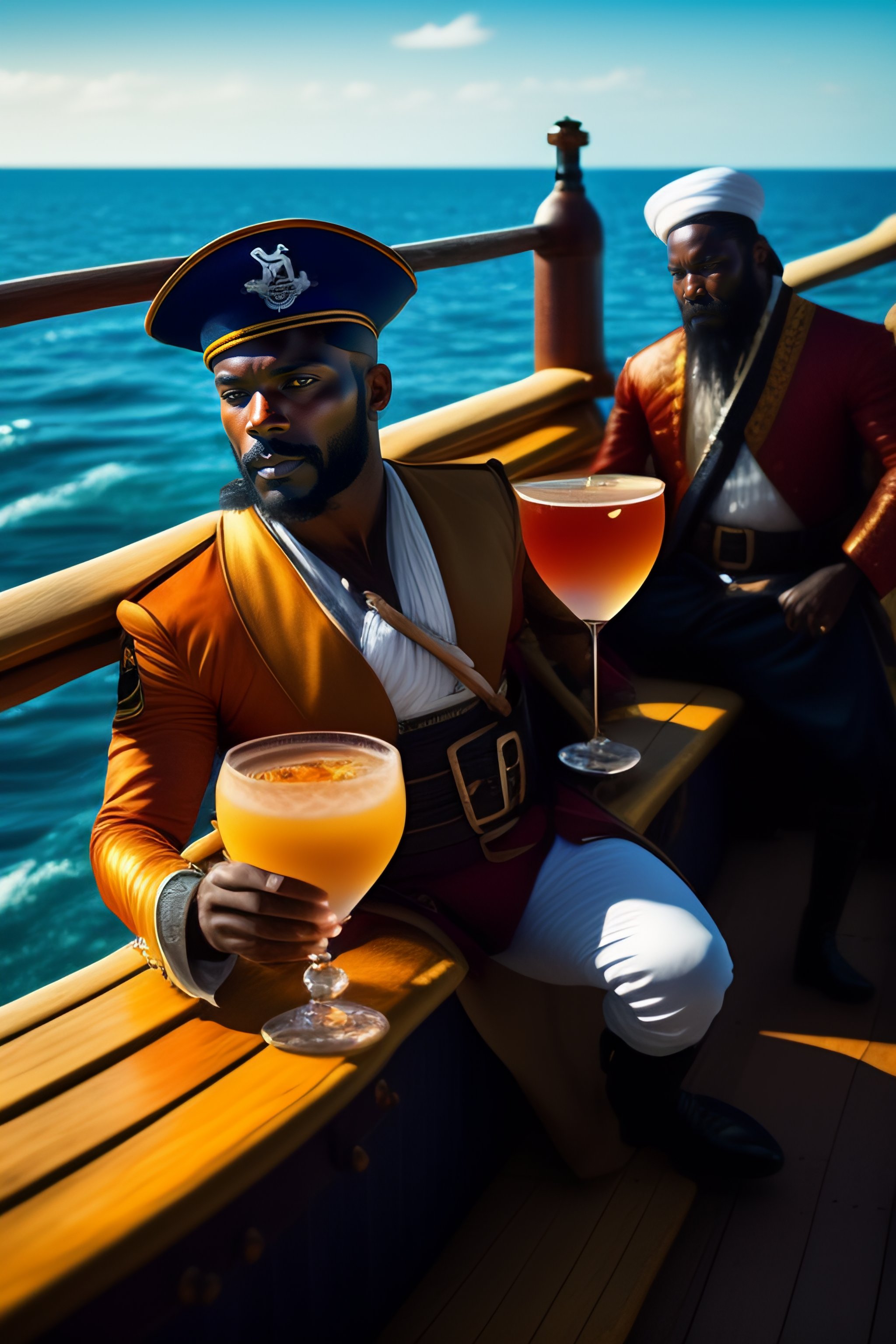 Lexica - Pirates drinking rhum on ship deck