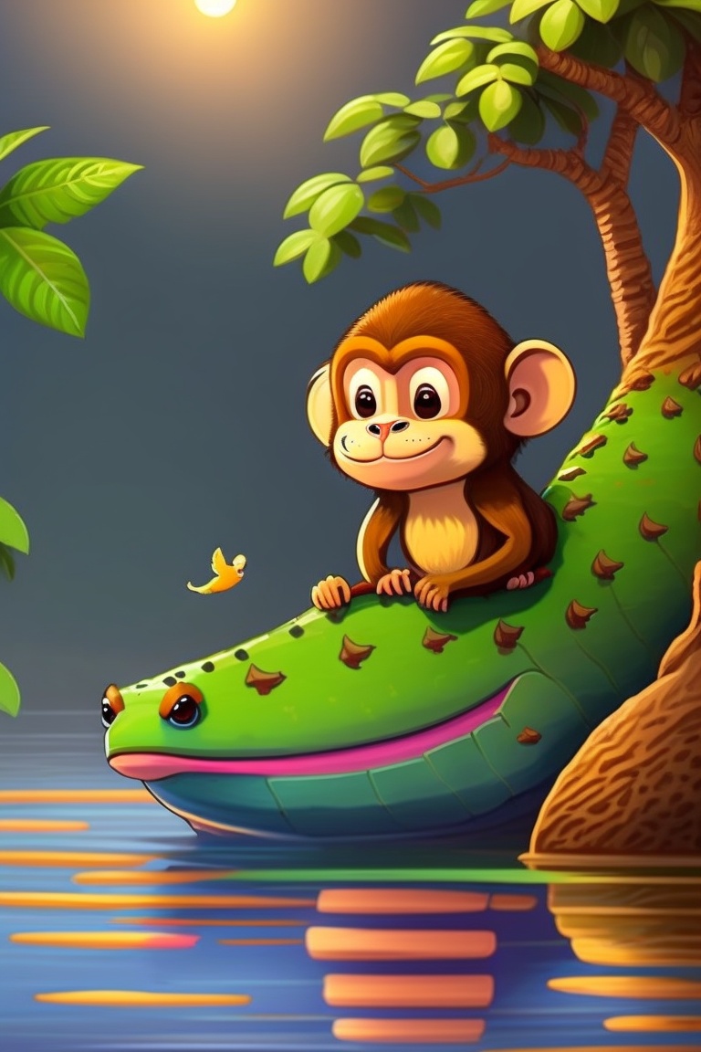 Lexica - Once upon a time there was a monkey living on a tree by the ...