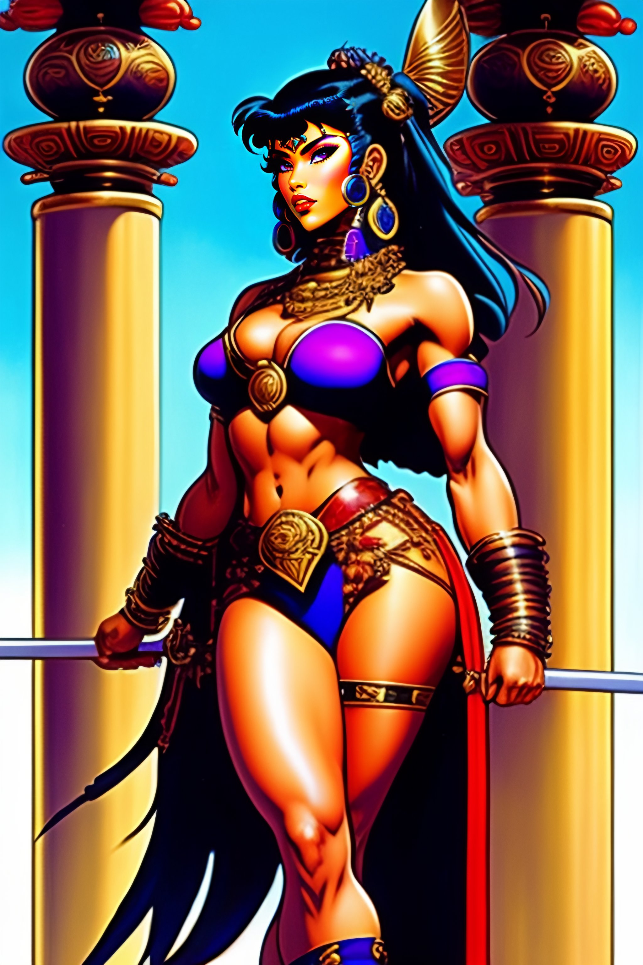 Lexica Vintage 80s Anime Style Beautiful Warrior Princess Full Body