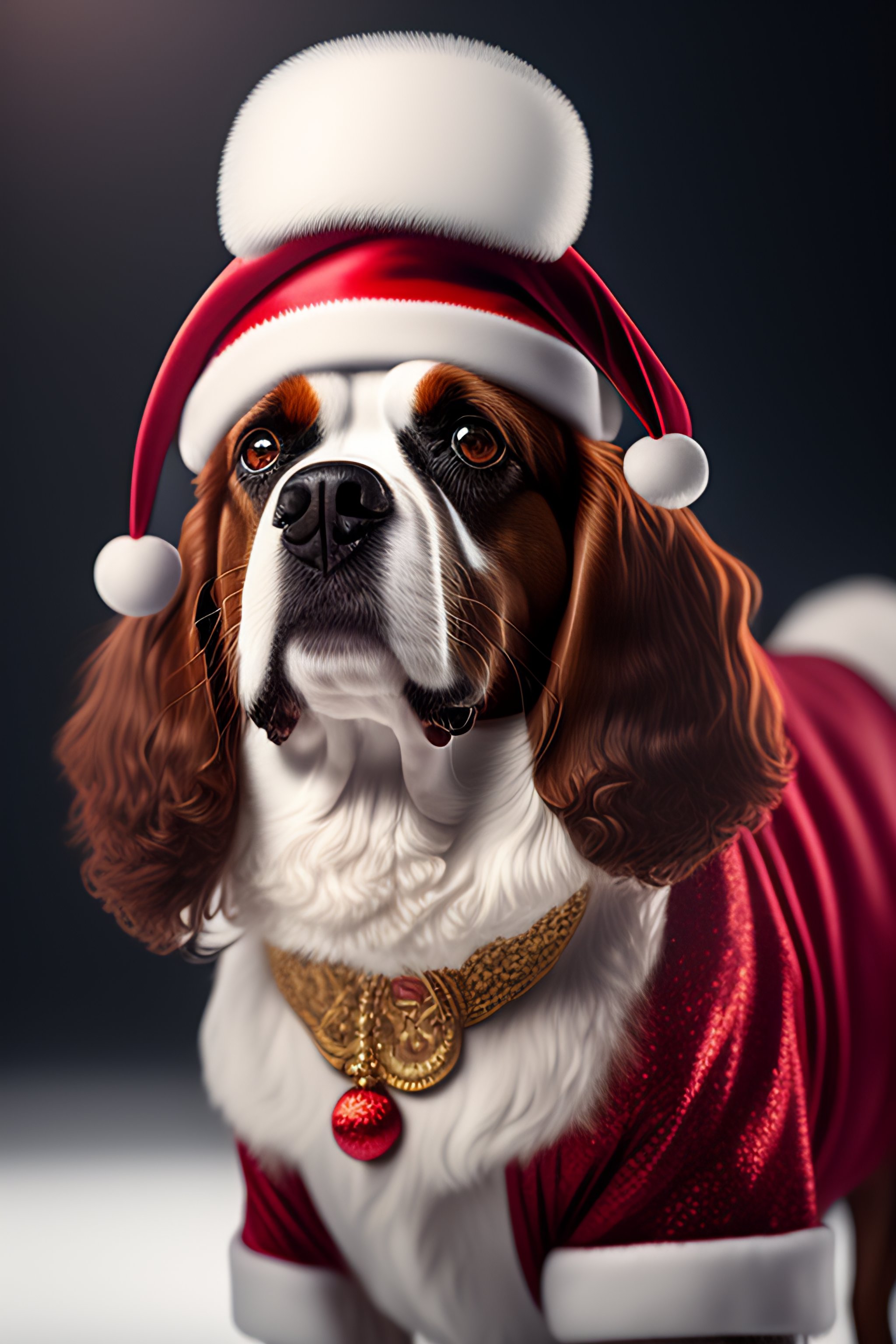 Lexica - A beautiful portrait of a cute king charles cavalier dog ...