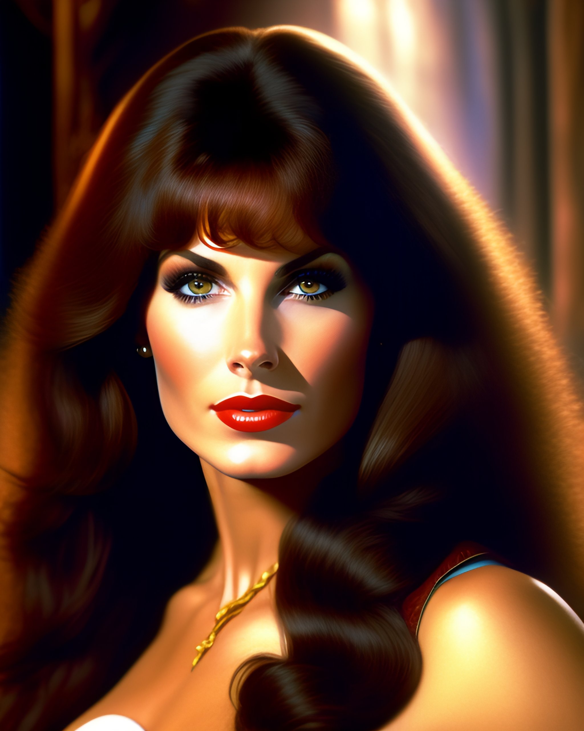 Lexica - Portrait of sexy younger brunette Kay Parker as wizard, figure,  highly detailed, digital painting, sharp focus, cinematic lighting,  illustra...