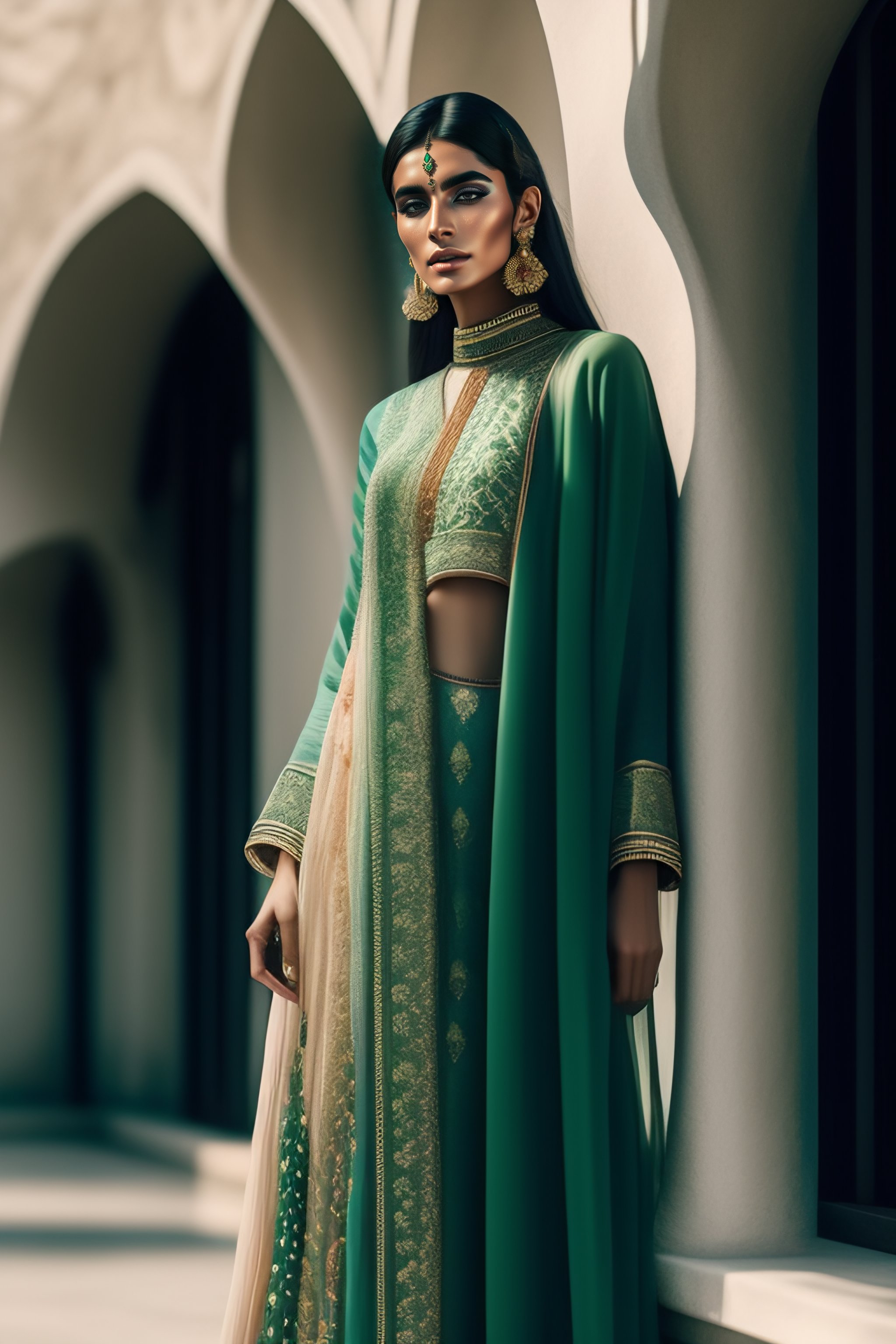 Lexica - Portrait of haute couture beautiful pakistani fashion model ...