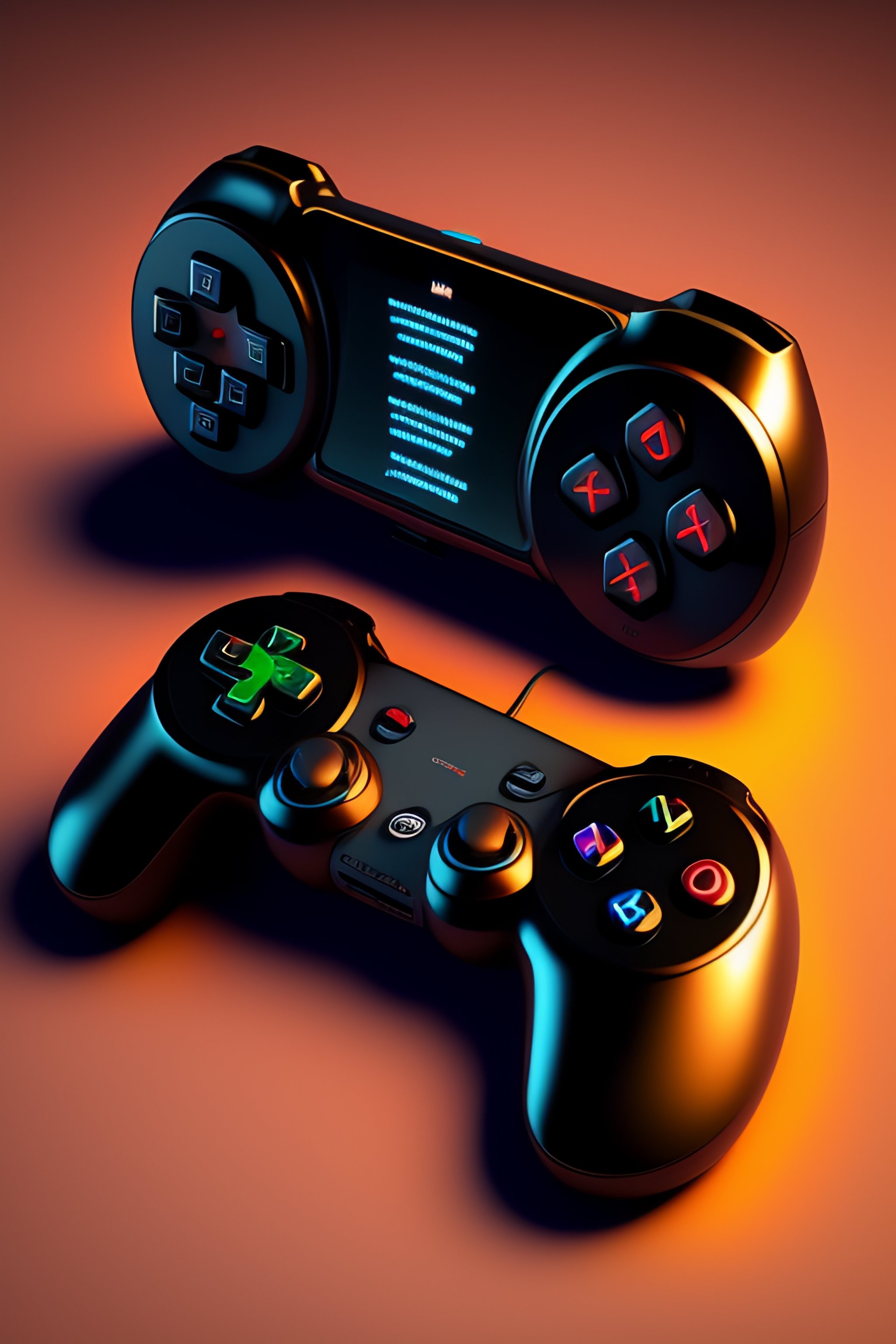 Lexica - Isometric render of a videogame controller