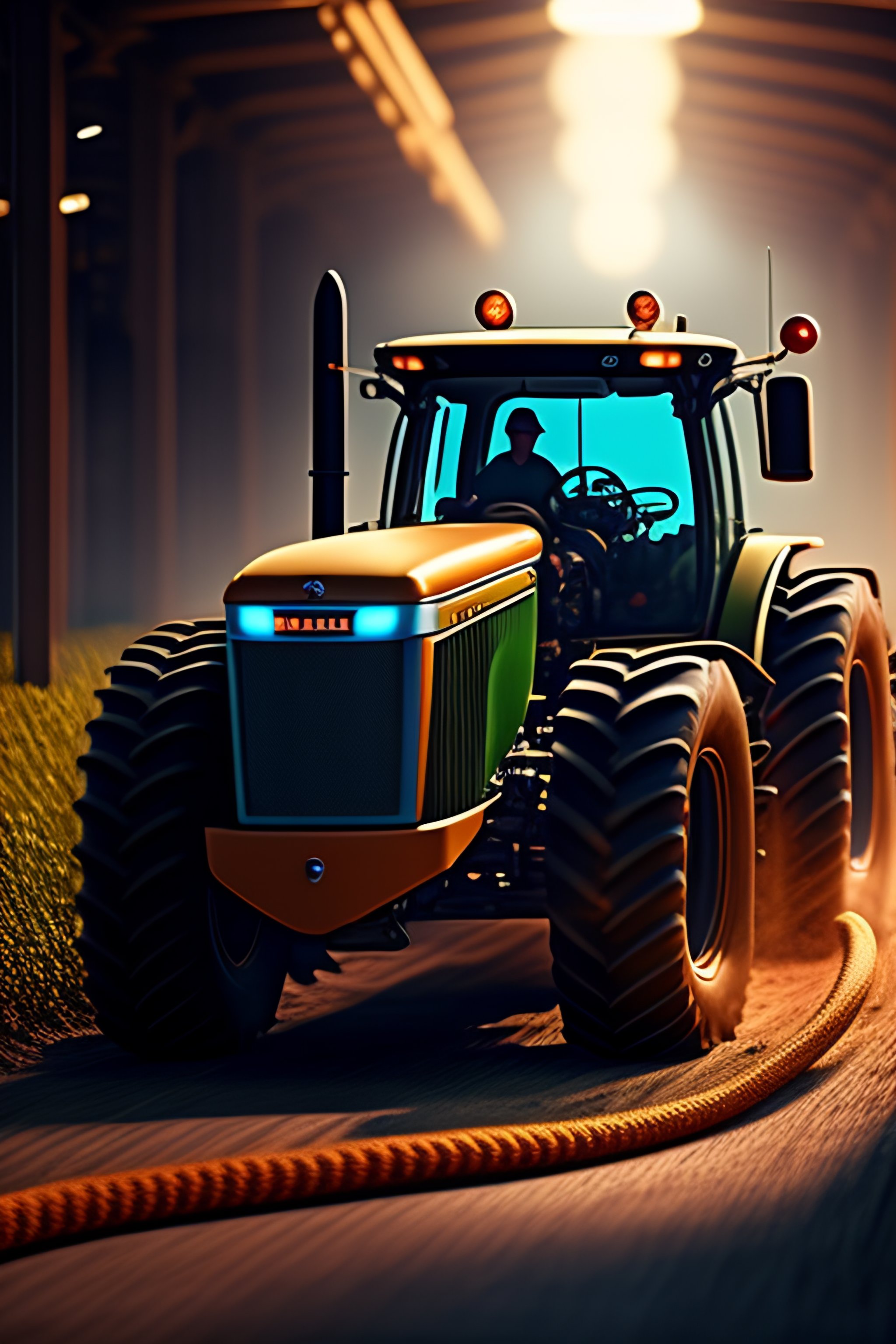 Lexica - A guy pulling a tractor by rope, studio lighting, quality ...