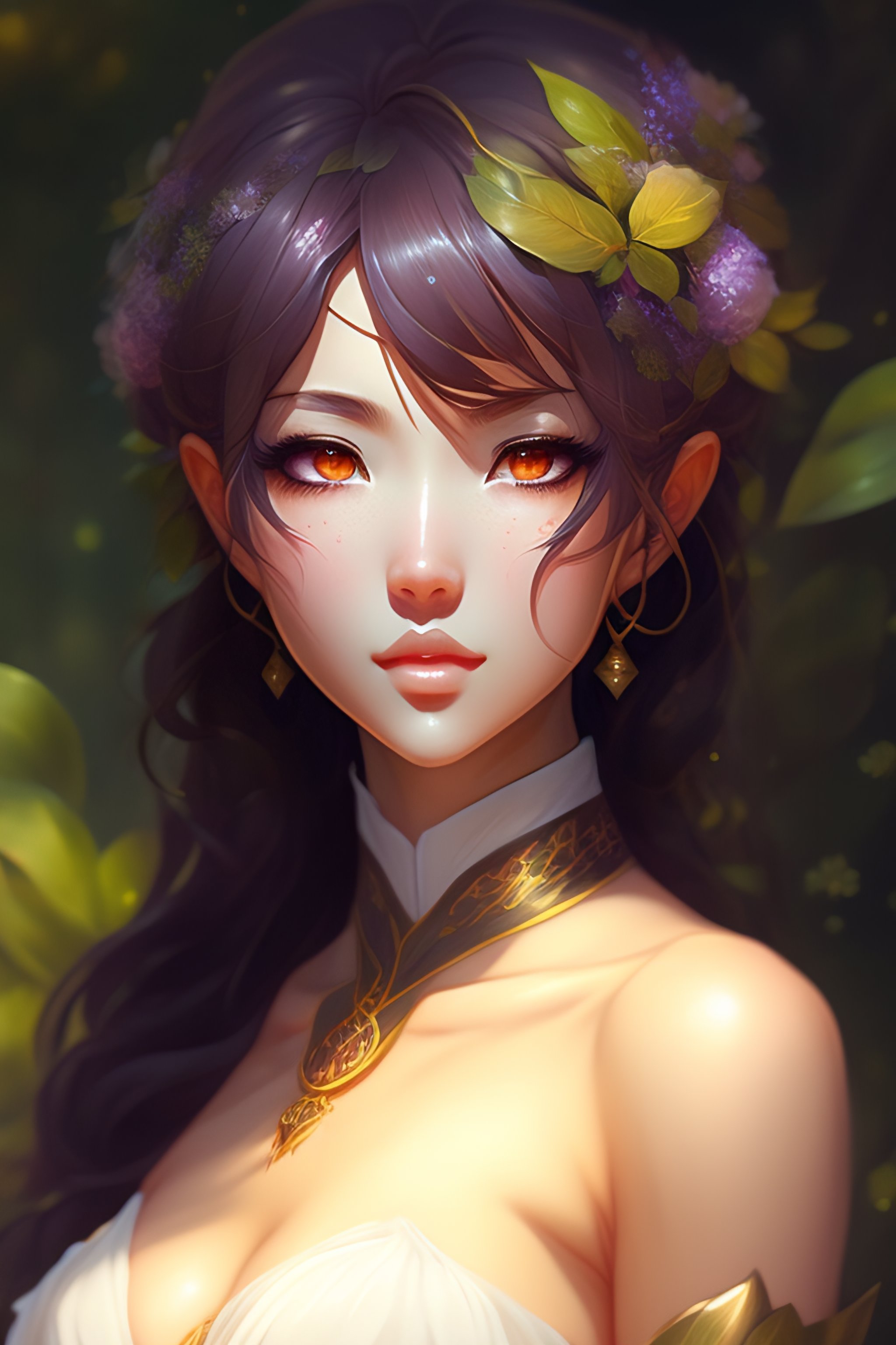 Lexica Character Concept Art Of An Anime Dryad Cute Fine Face