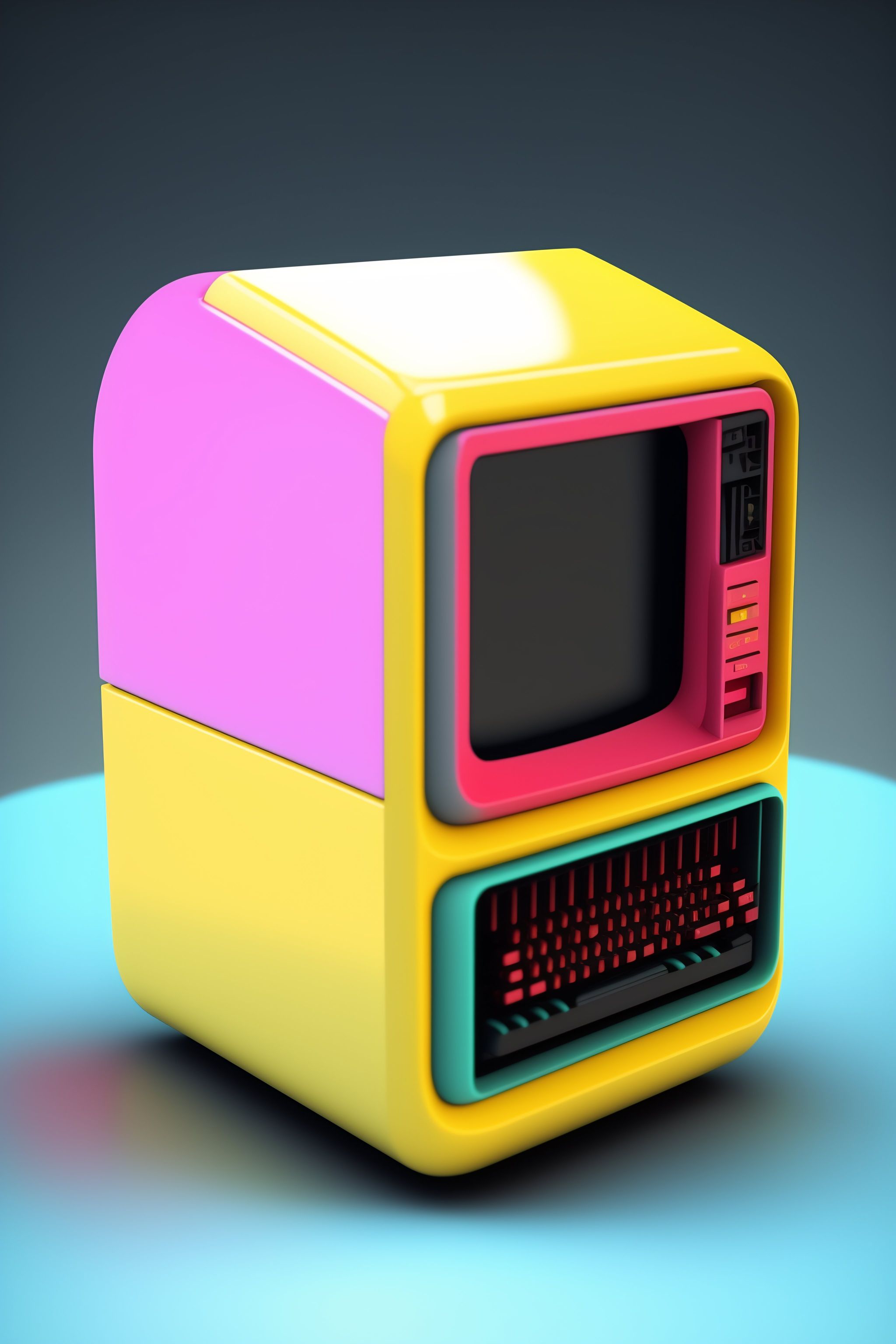 Lexica - 3D pixel retro tiny cute Macintosh computer render. Minimal ...