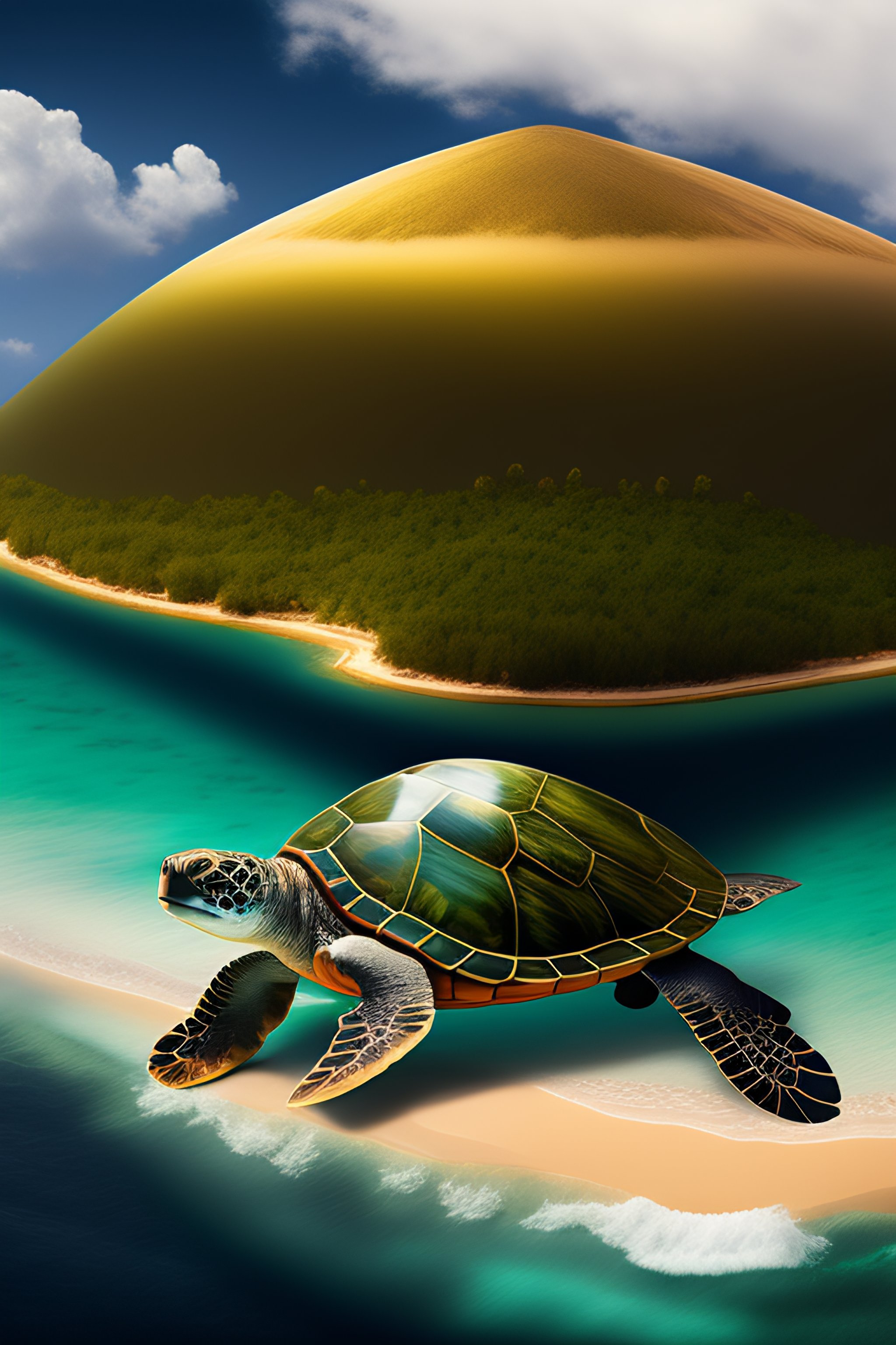 Lexica - Turtle carrying island on its' back
