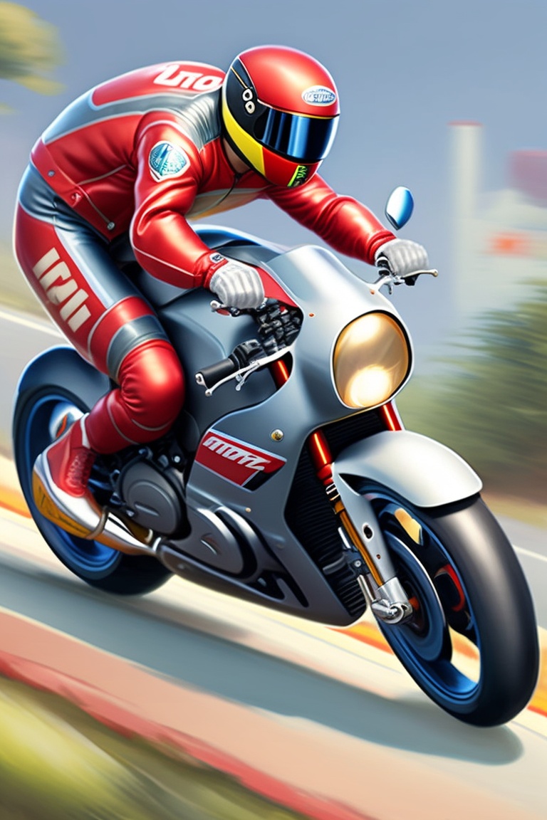 Lexica - At the race track, a mischievous monkey clings to a shiny ...