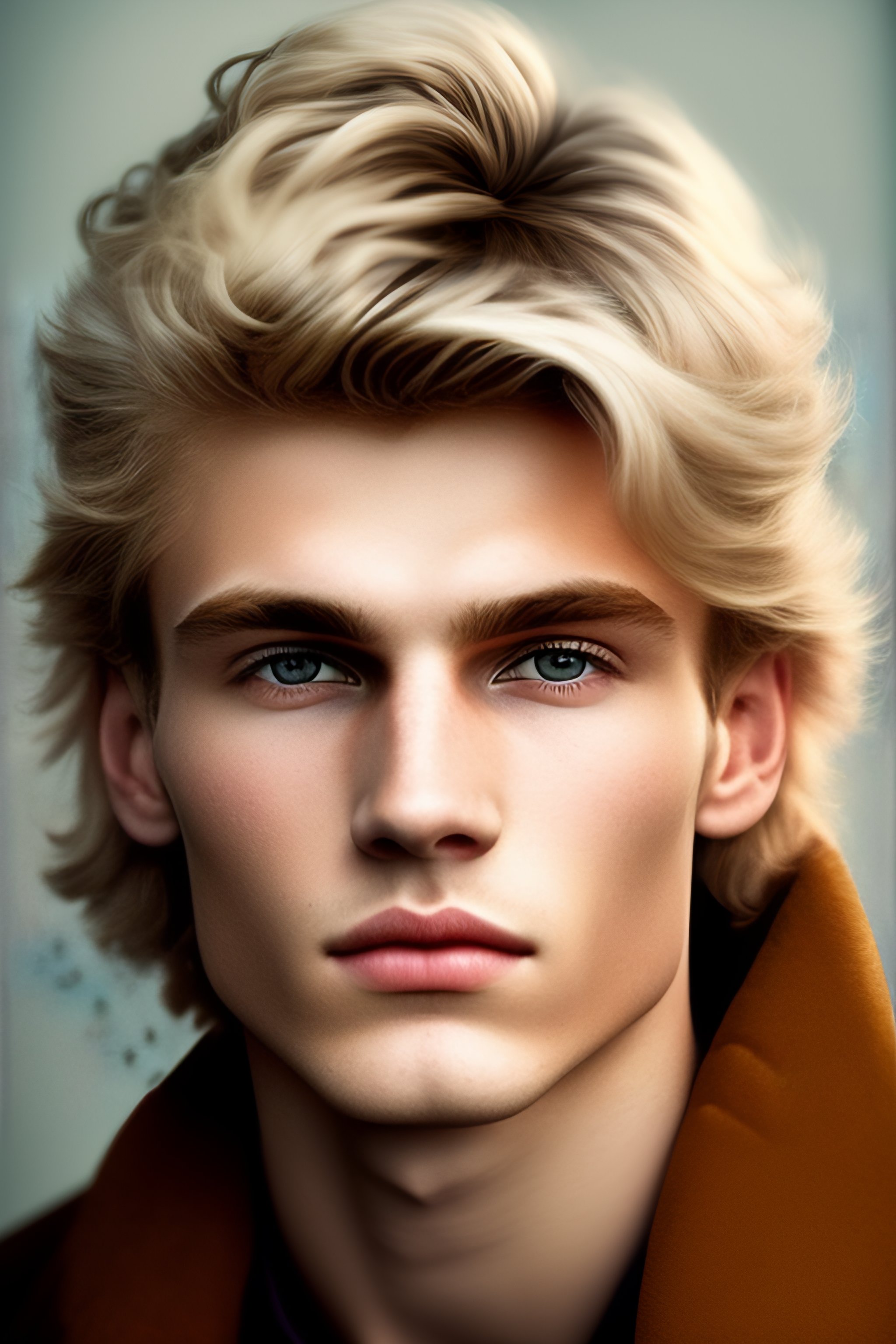 Lexica Portrait Of A 18 Year Old Blonde Russian Man Soft Jaw Line